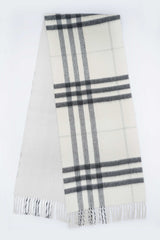 Burberry Pre-Owned Check Cashmere/Polyster Ecru/Off-White Scarf