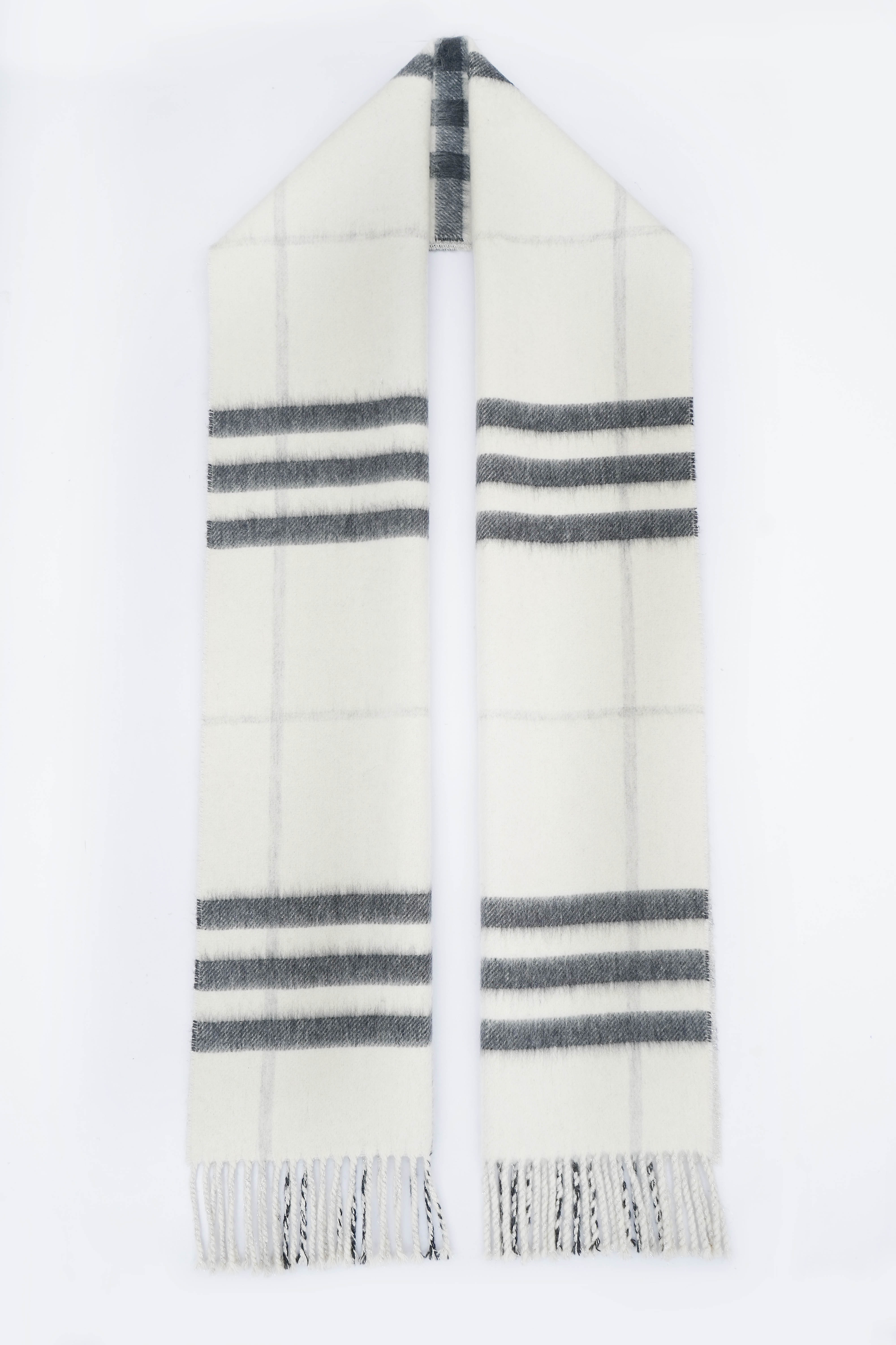 Classic Check Cashmere Ecru/Off-White Scarf