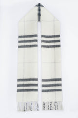 Burberry Pre-Owned Check Cashmere/Polyster Ecru/Off-White Scarf