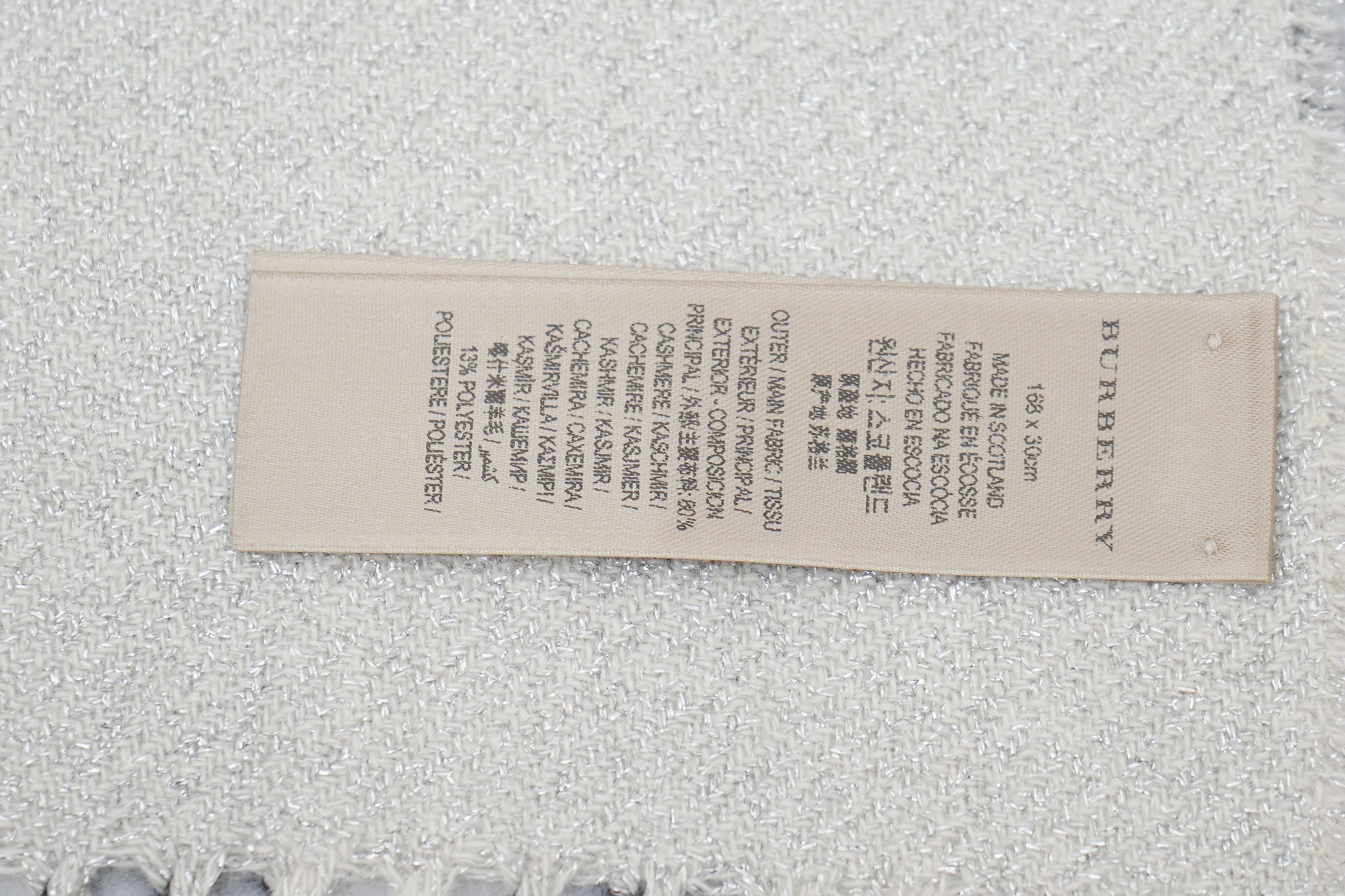 Classic Check Cashmere Ecru/Off-White Scarf