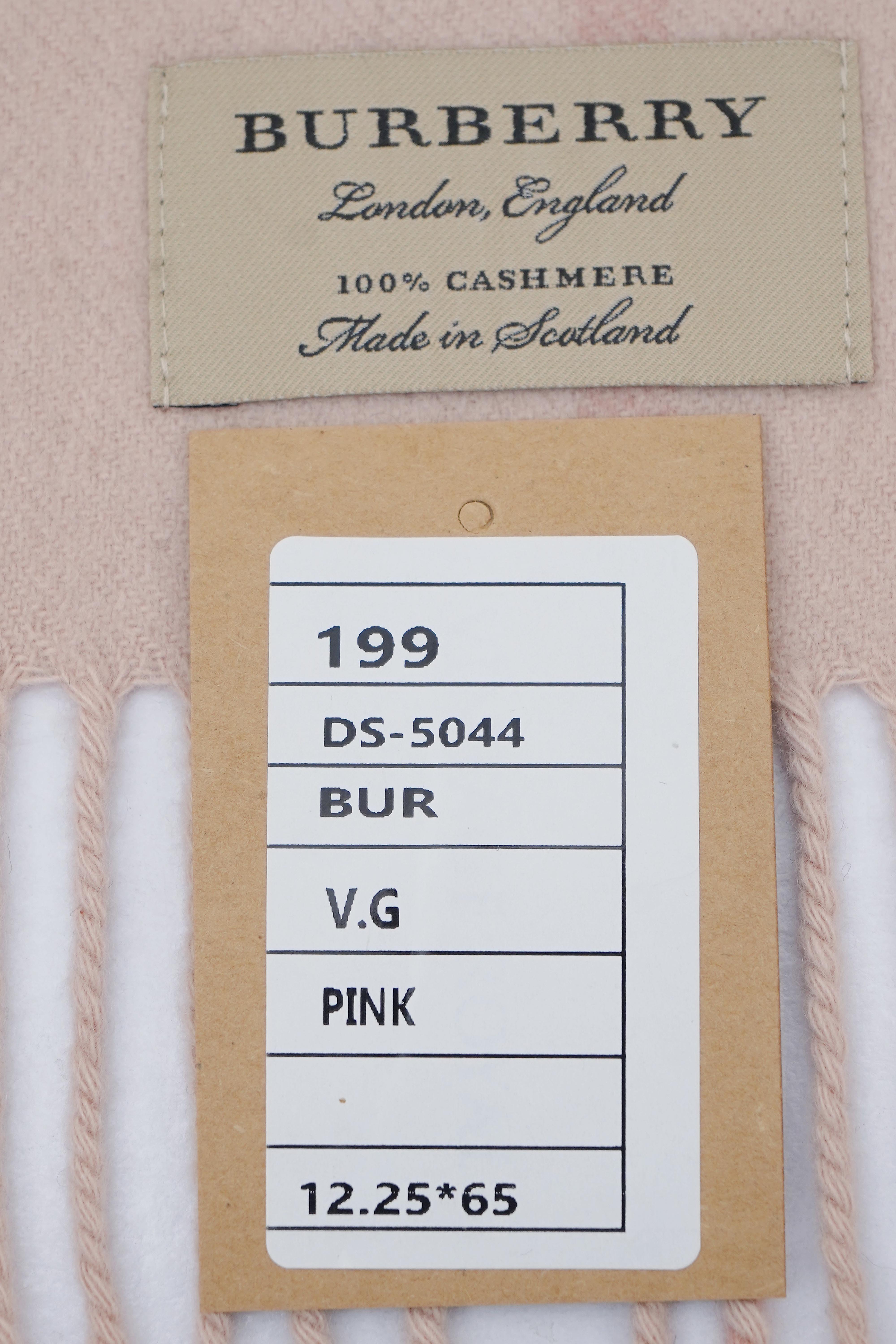 Classic Check Cashmere Pink Scarf