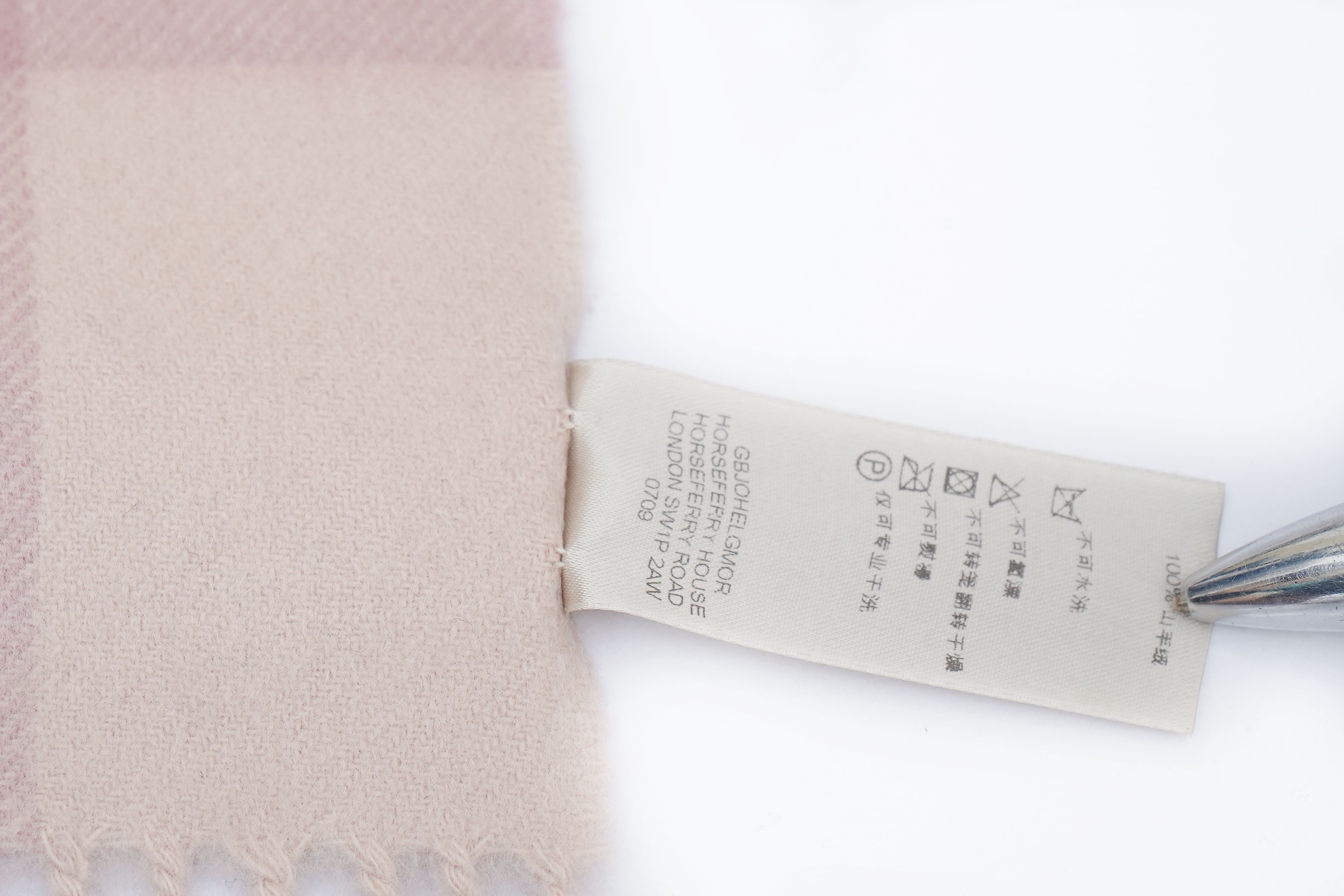 Classic Check Cashmere Pink Scarf