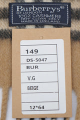 Burberry Pre-Owned Check Cashmere Beige Scarf