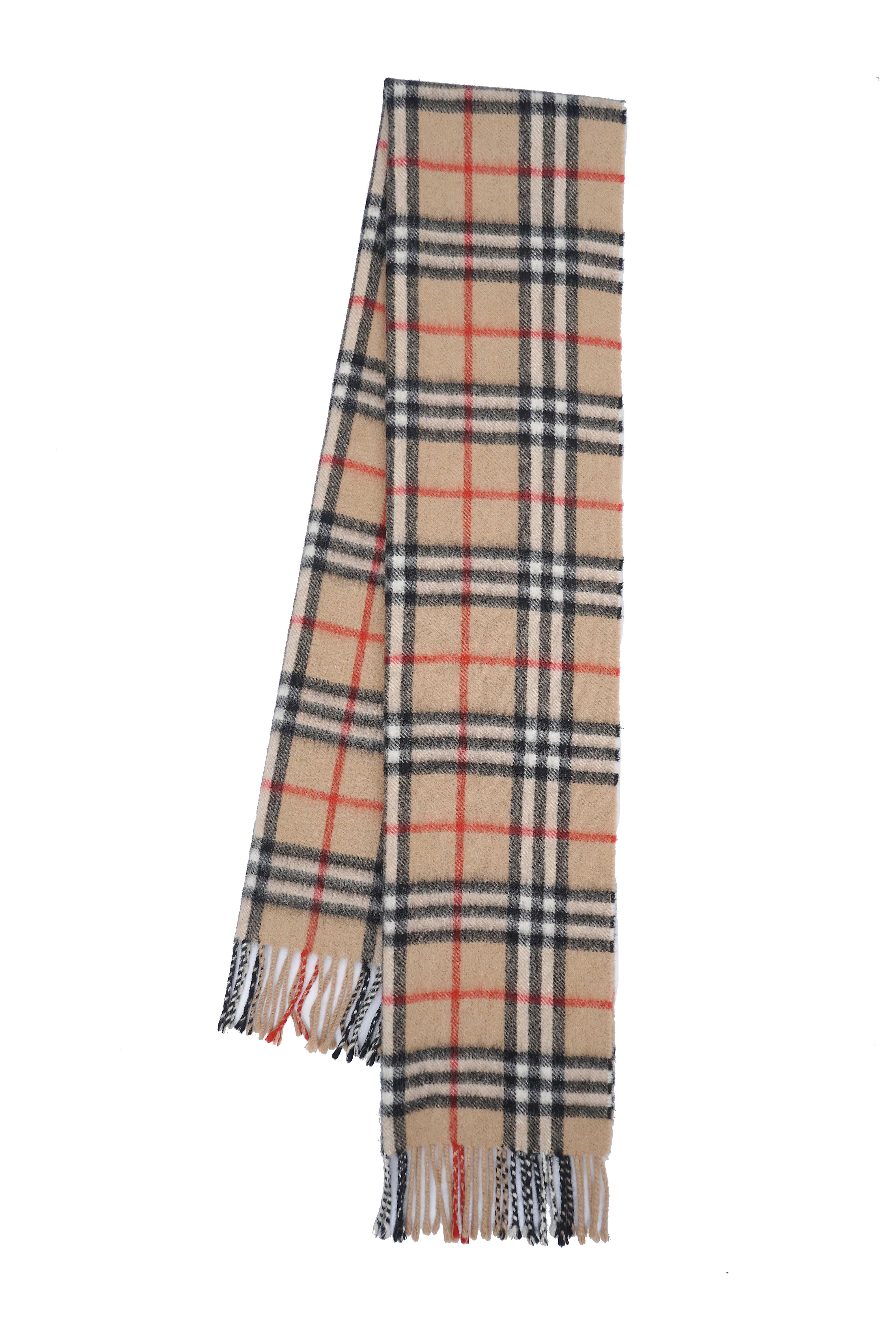 Classic Check Cashmere/Lambswool Beige Scarf