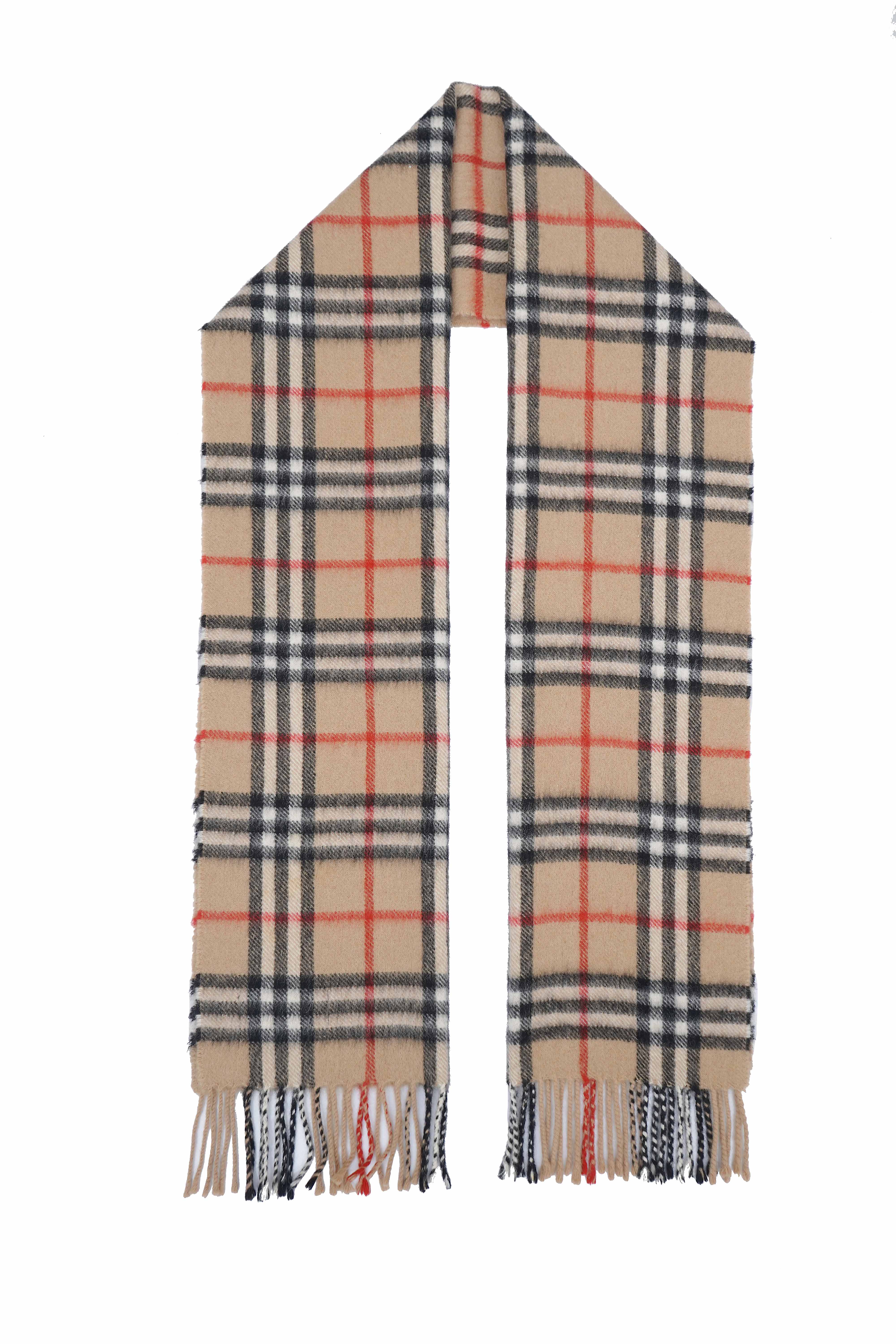 Classic Check Cashmere/Lambswool Beige Scarf