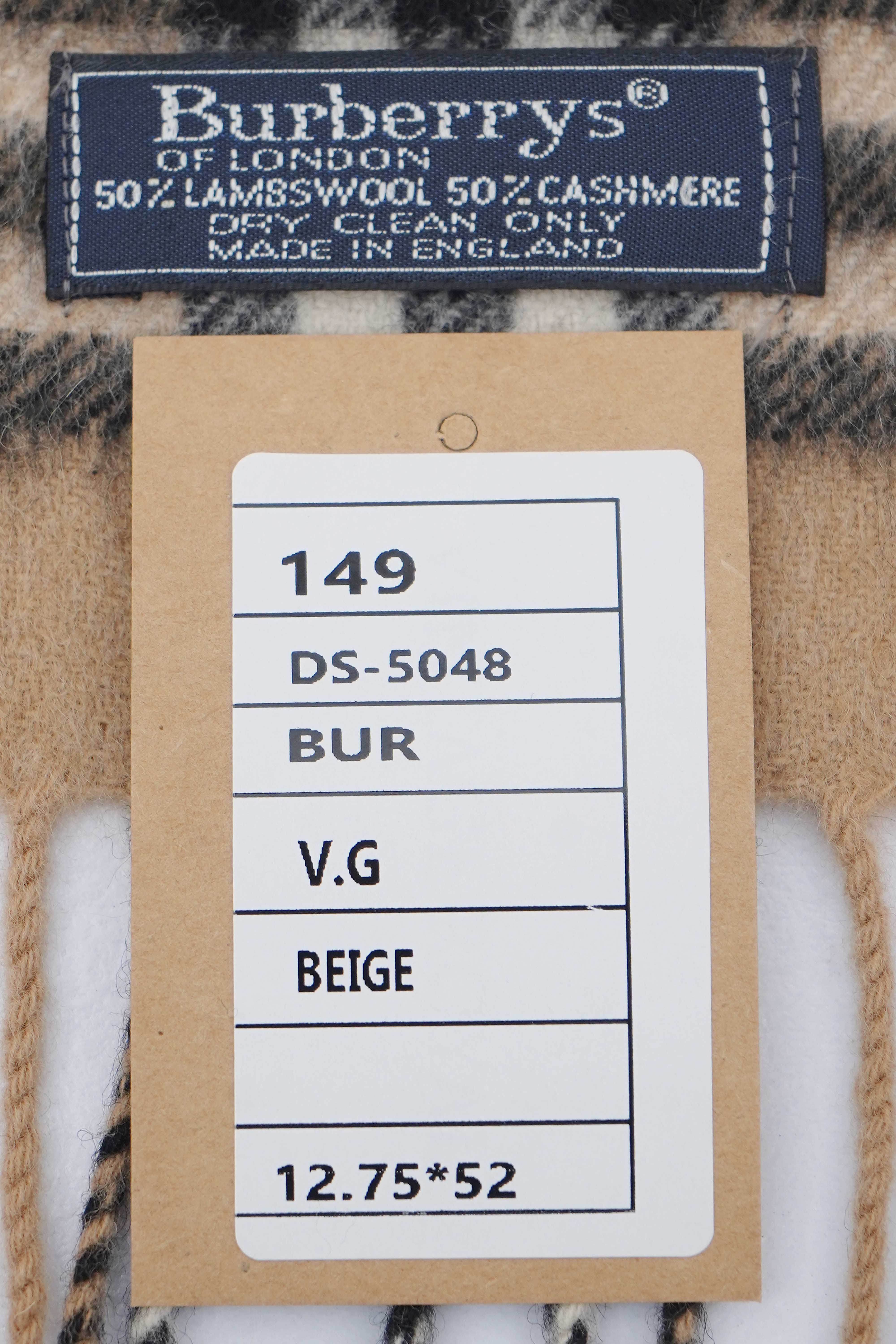 Classic Check Cashmere/Lambswool Beige Scarf