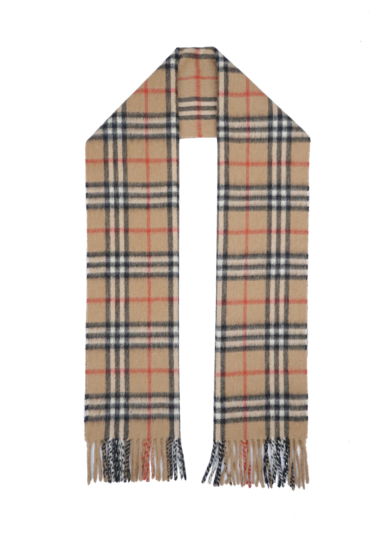 Classic Check Cashmere Beige Scarf