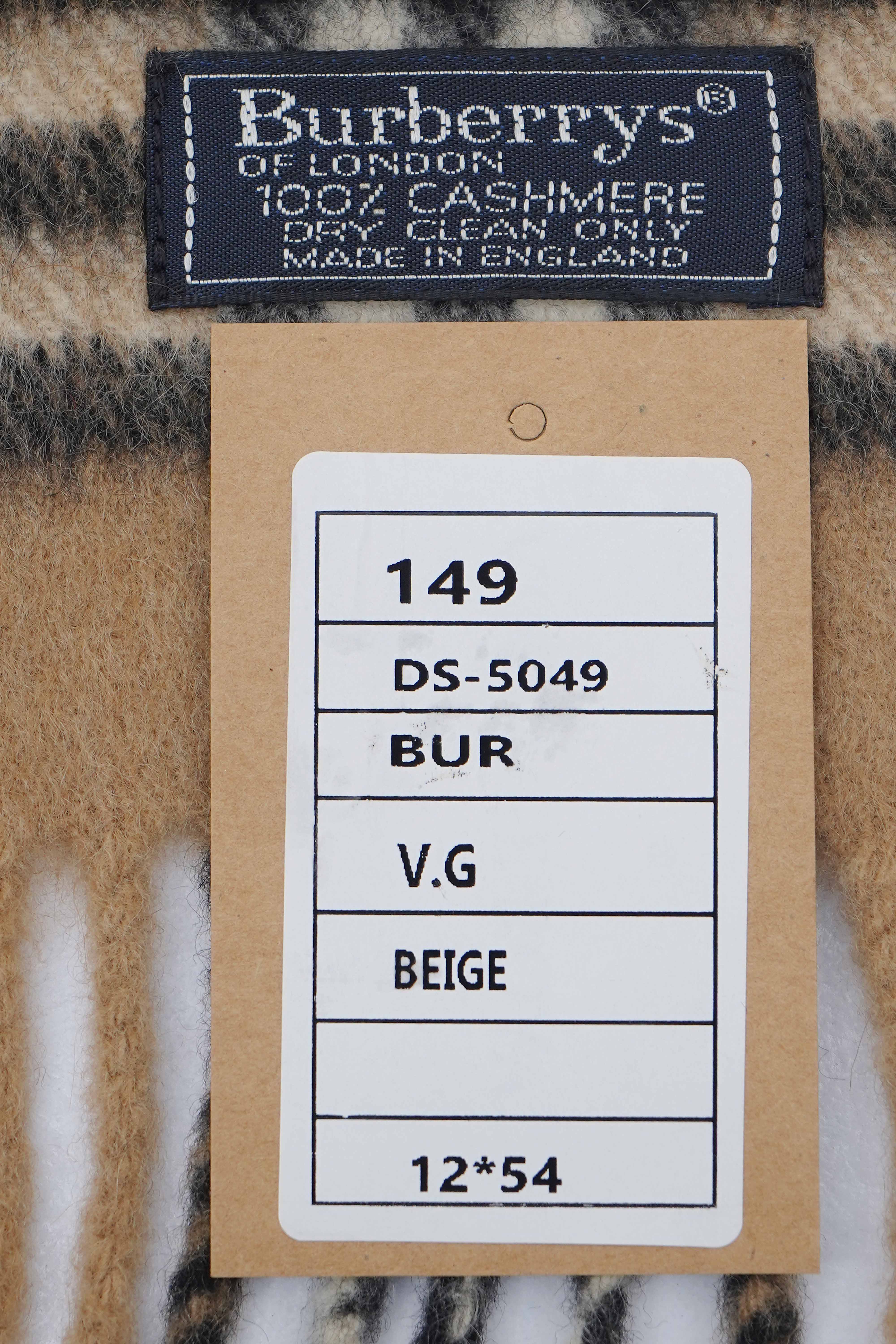 Classic Check Cashmere Beige Scarf