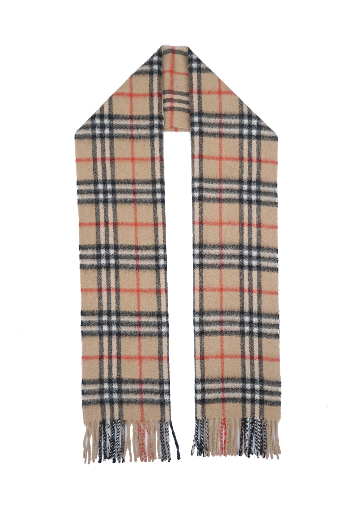 Classic Check Cashmere Beige Scarf