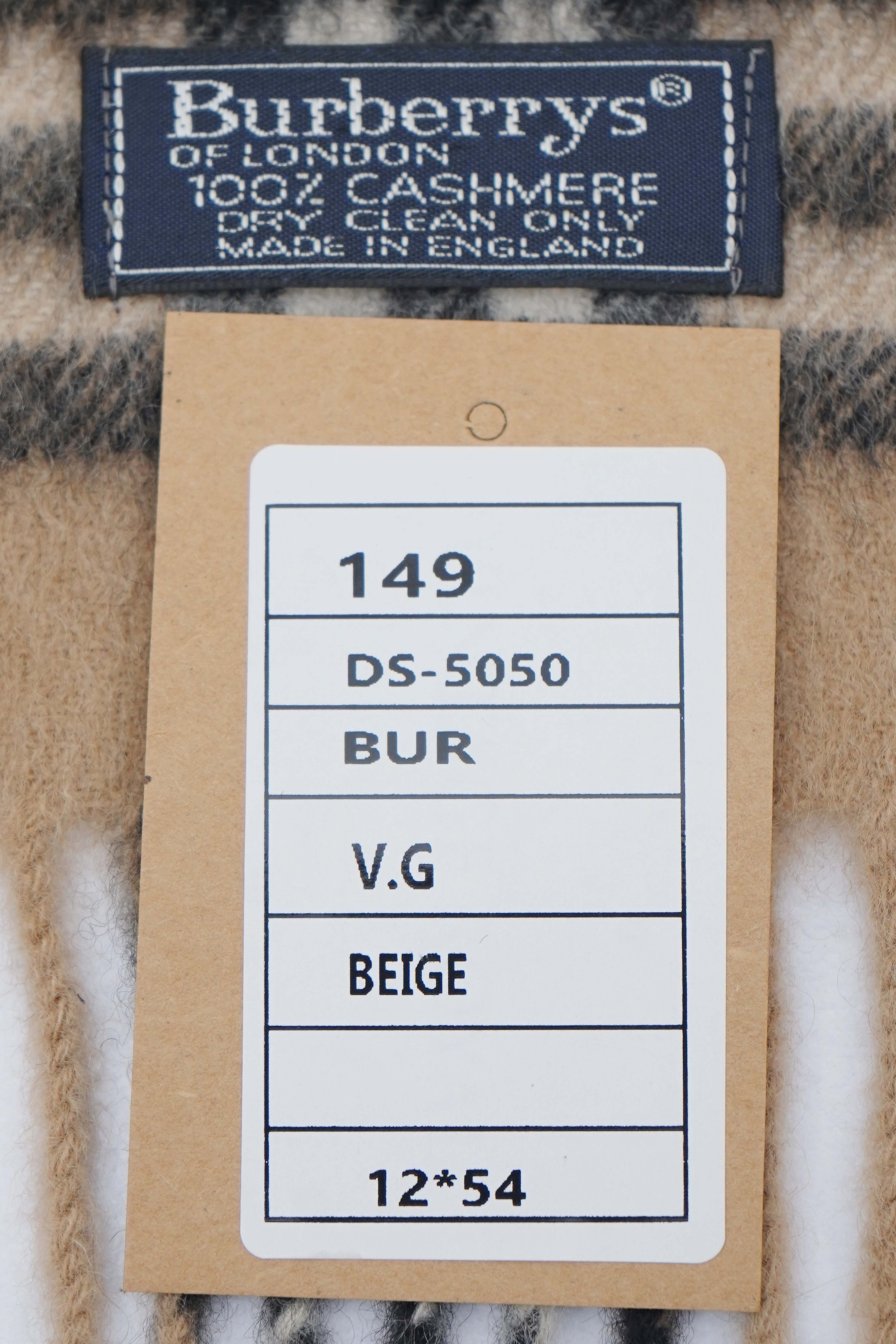 Classic Check Cashmere Beige Scarf