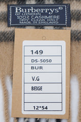 Burberry Pre-Owned Check Cashmere Beige Scarf
