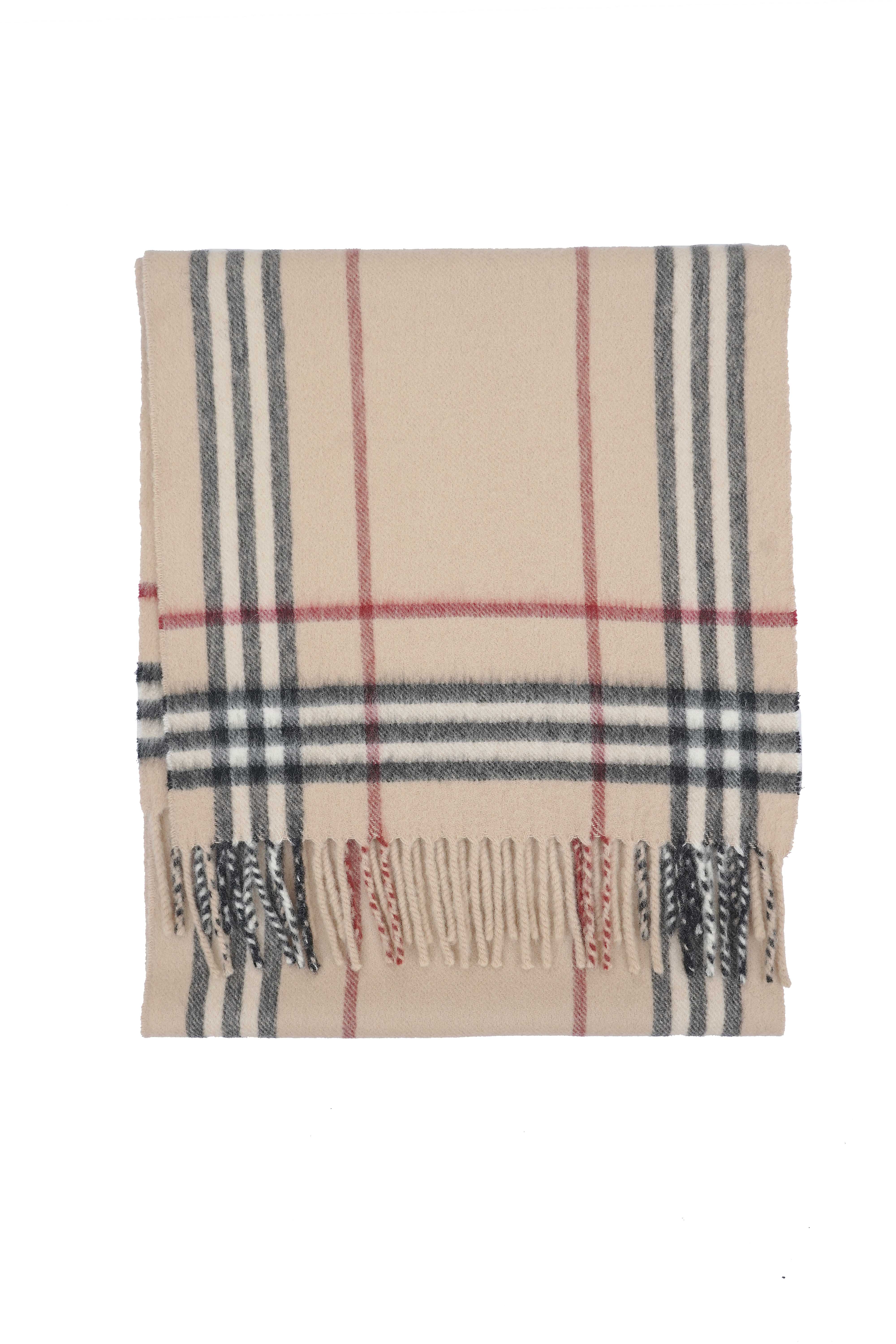 Classic Check Cashmere/Wool Beige Scarf