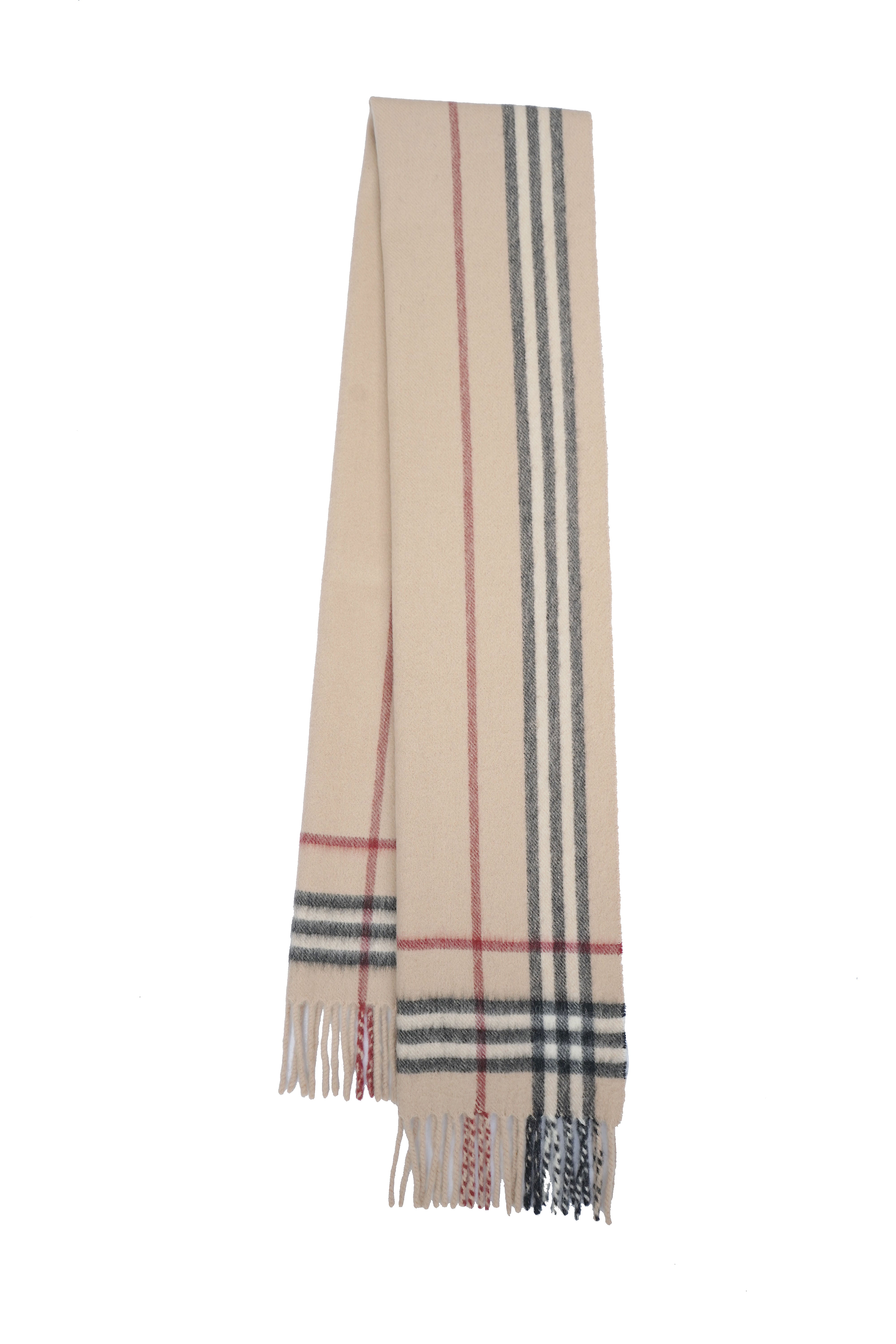 Classic Check Cashmere/Wool Beige Scarf