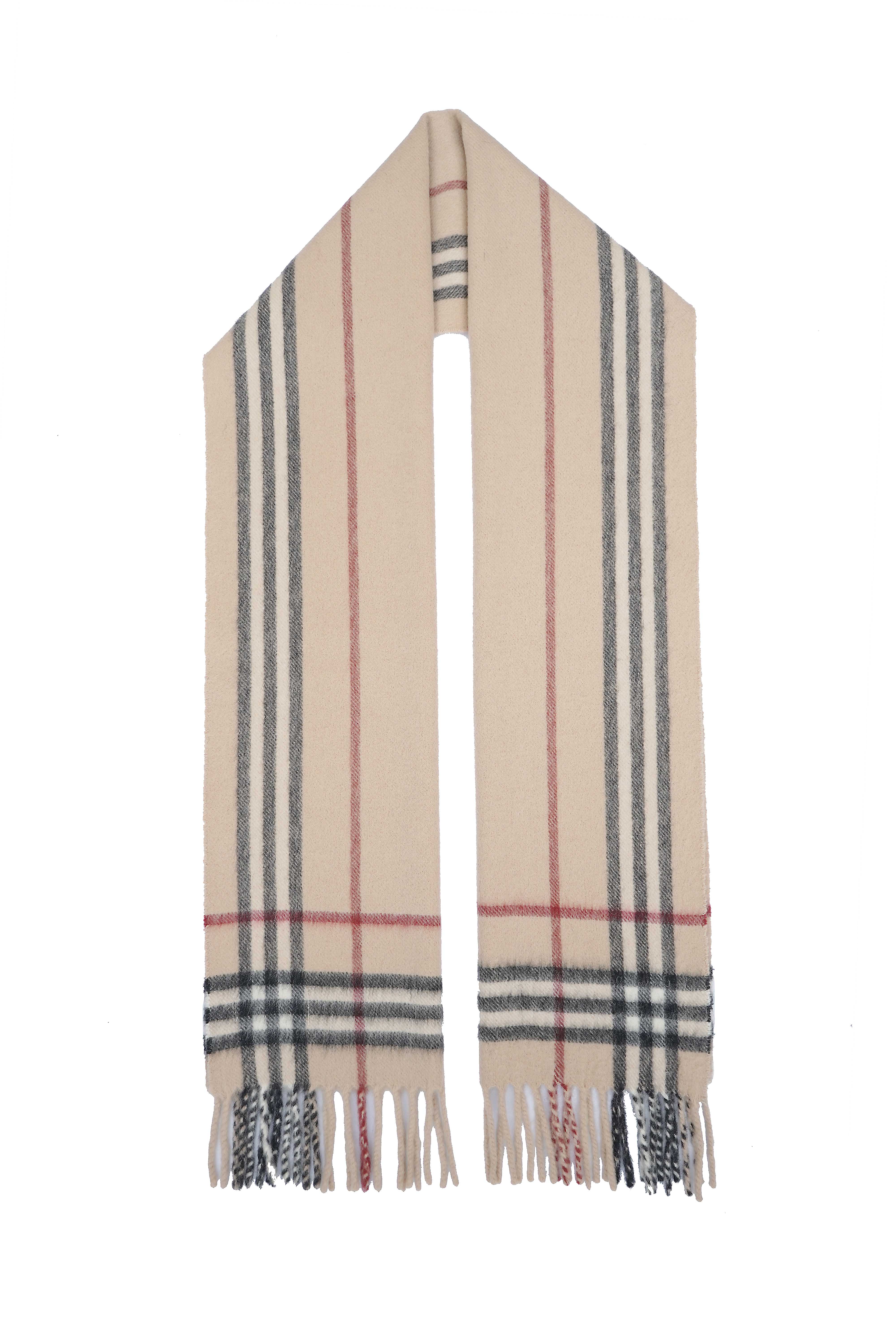 Classic Check Cashmere/Wool Beige Scarf