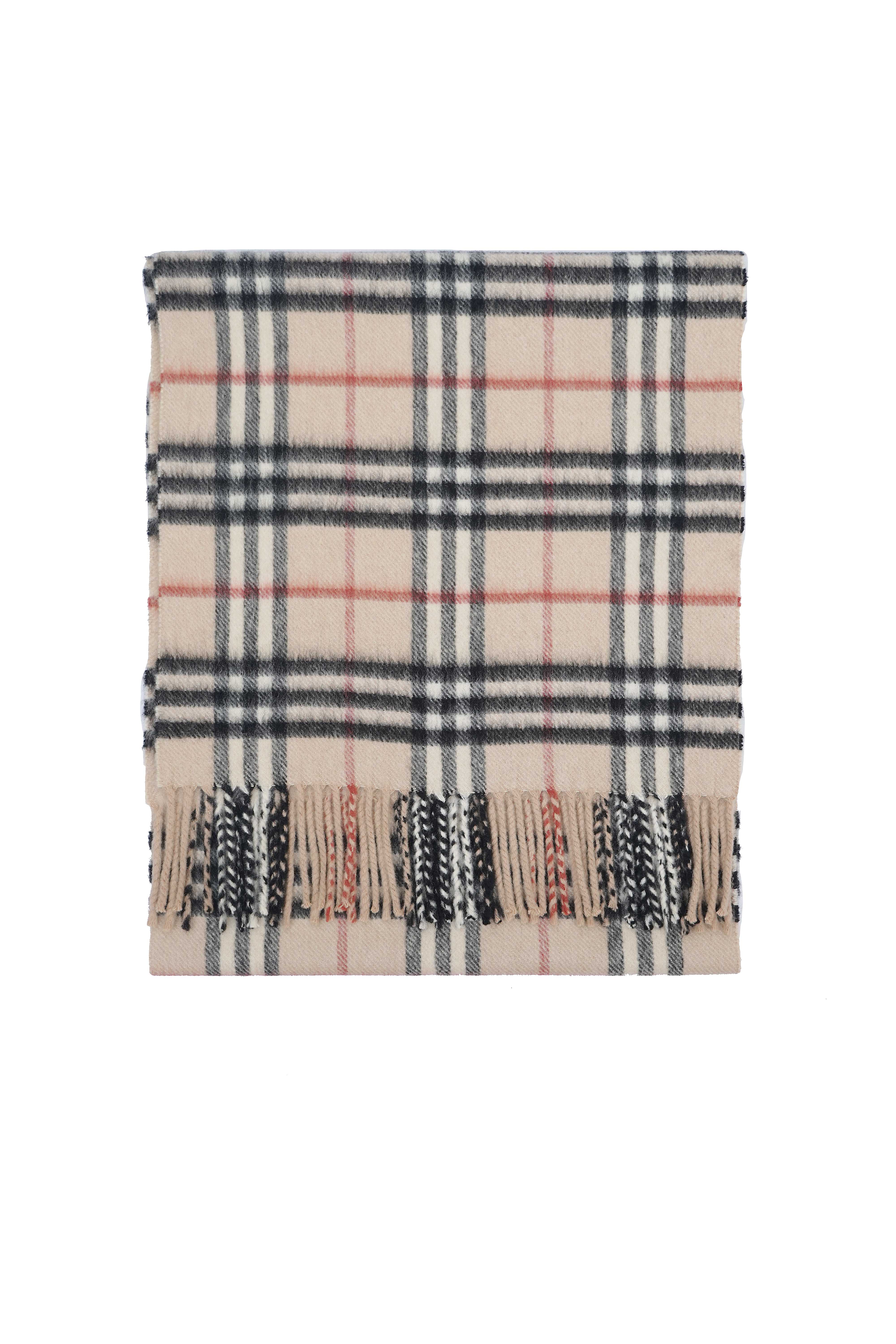 Classic Check Cashmere Beige Scarf