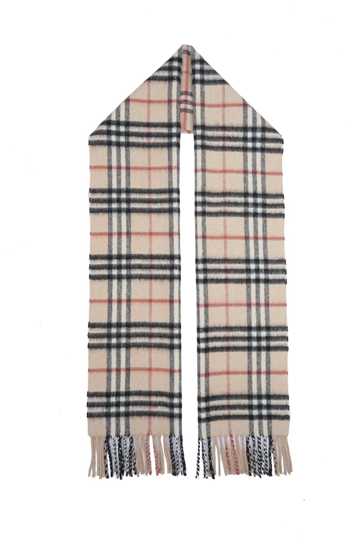 Classic Check Cashmere Beige Scarf