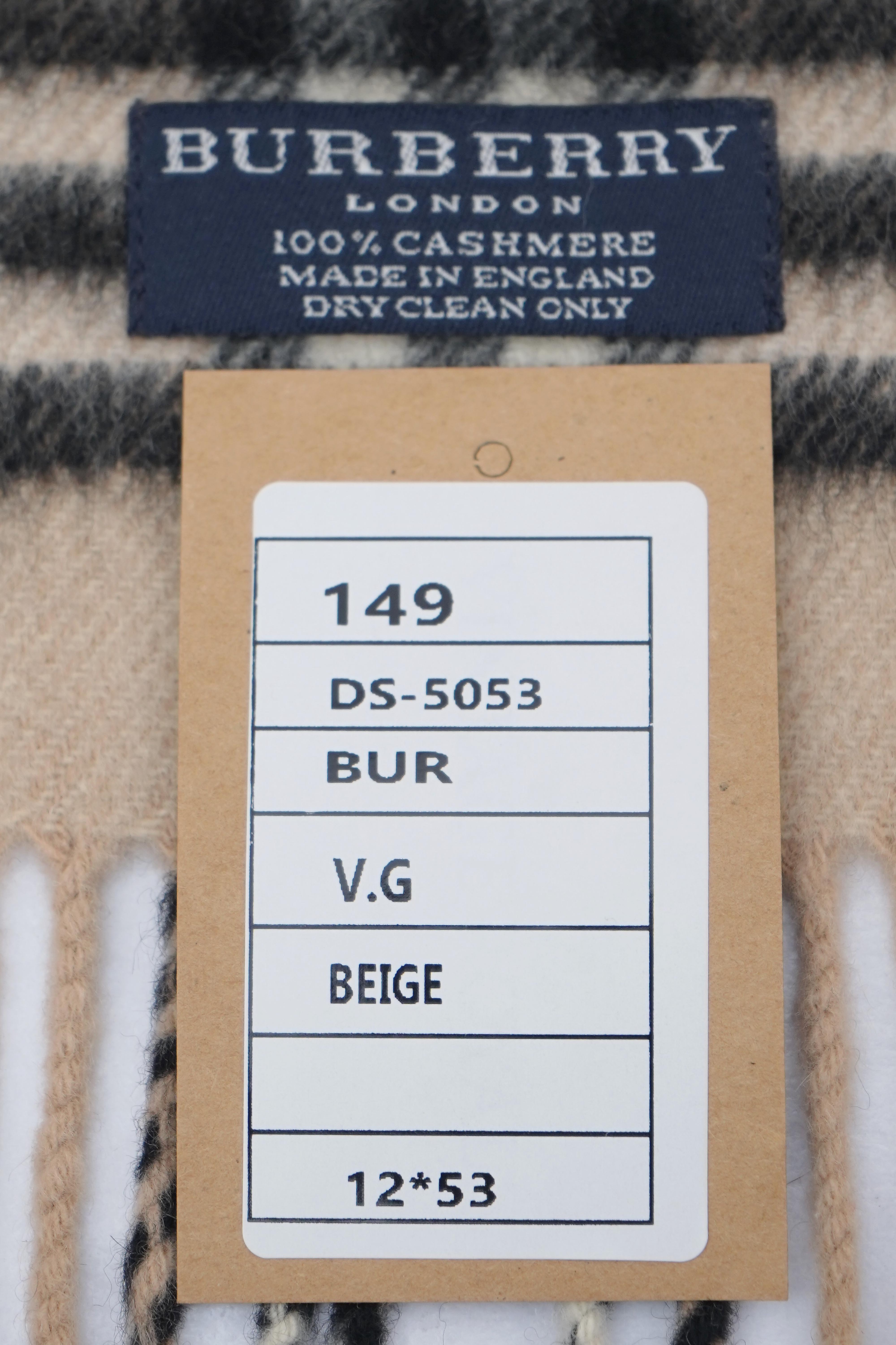 Classic Check Cashmere Beige Scarf