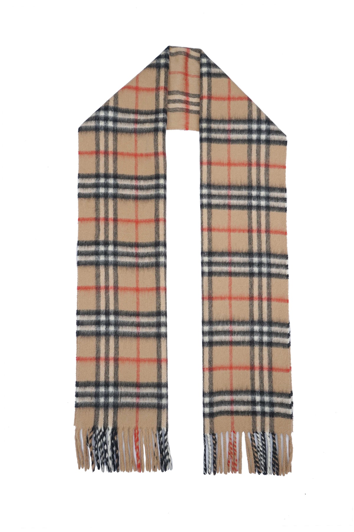 Classic Check Cashmere Beige Scarf