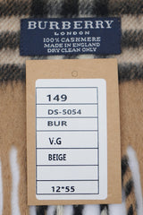 Burberry Pre-Owned Check Cashmere Beige Scarf