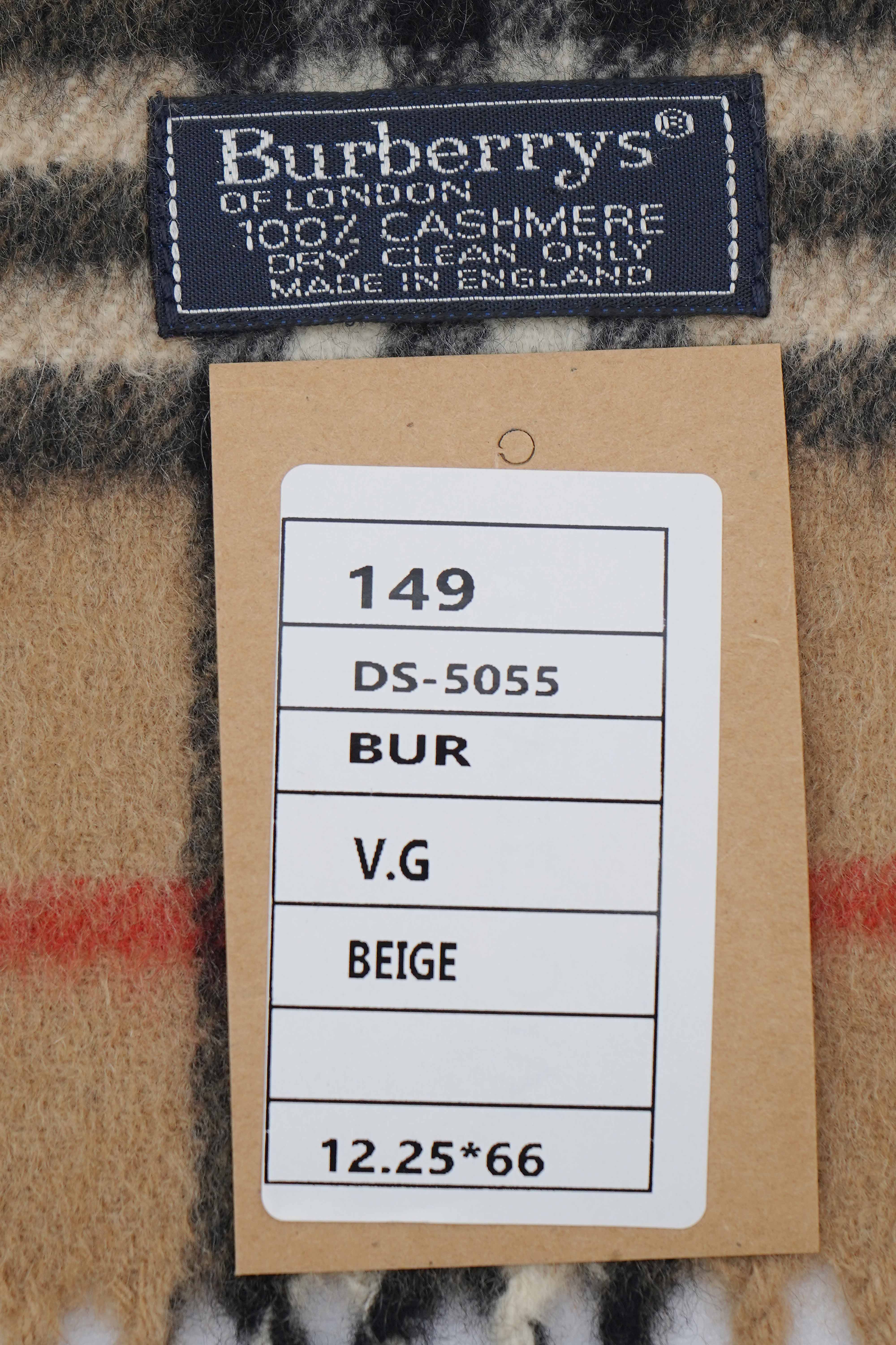 Classic Check Cashmere Beige Scarf