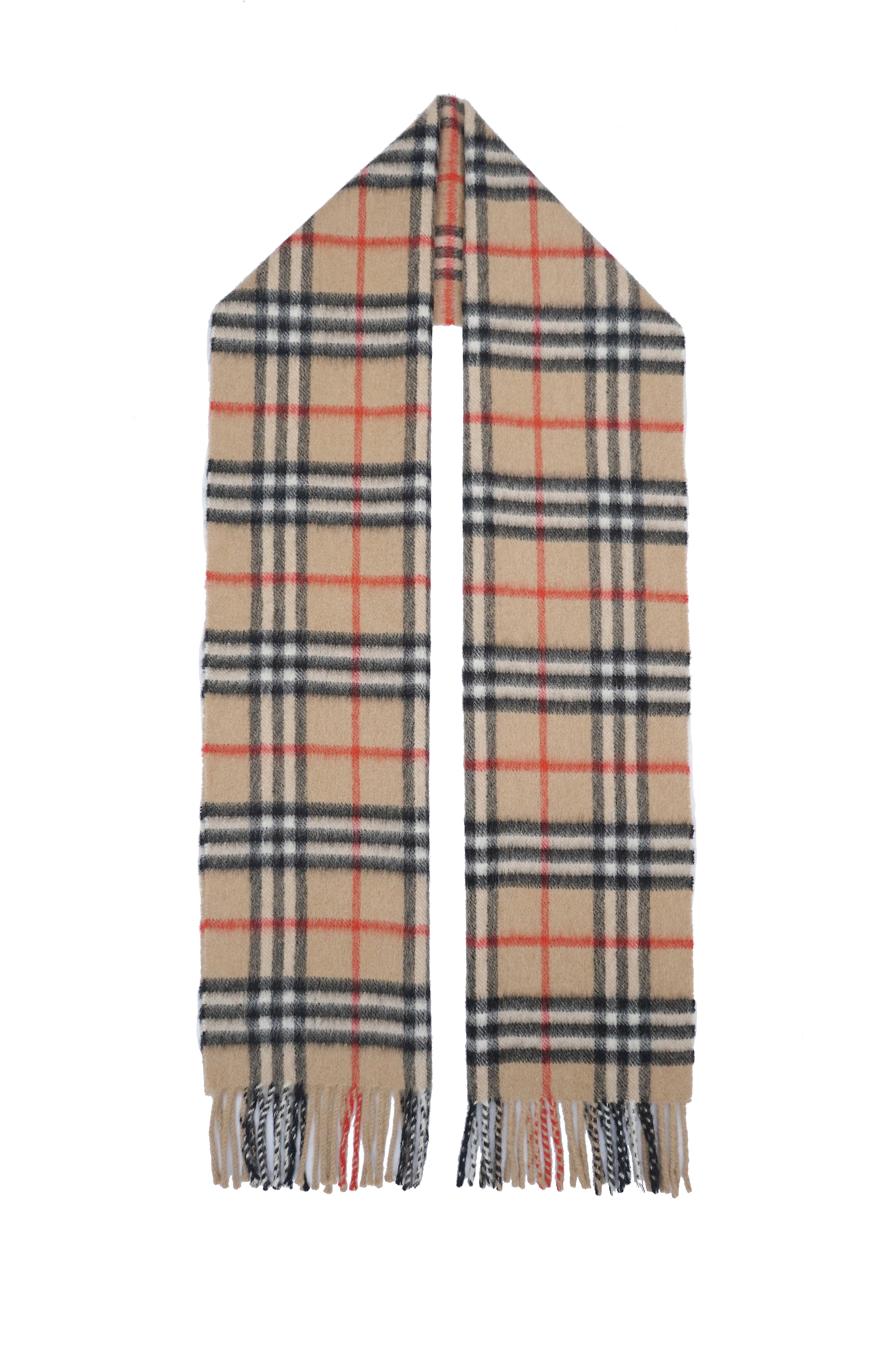 Classic Check Cashmere Beige Scarf