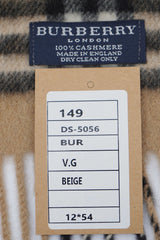Burberry Pre-Owned Check Cashmere Beige Scarf