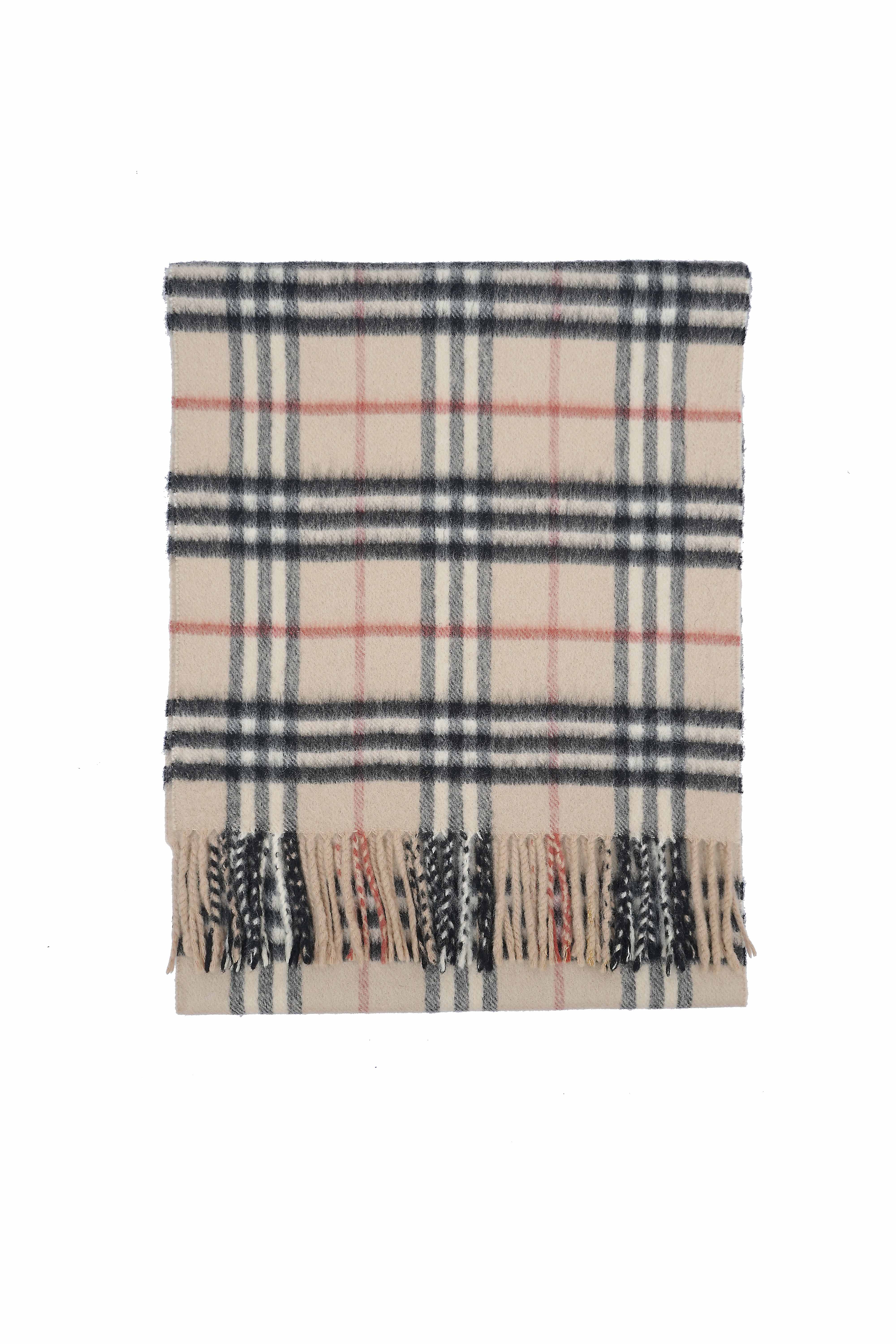 Classic Check Cashmere Beige Scarf