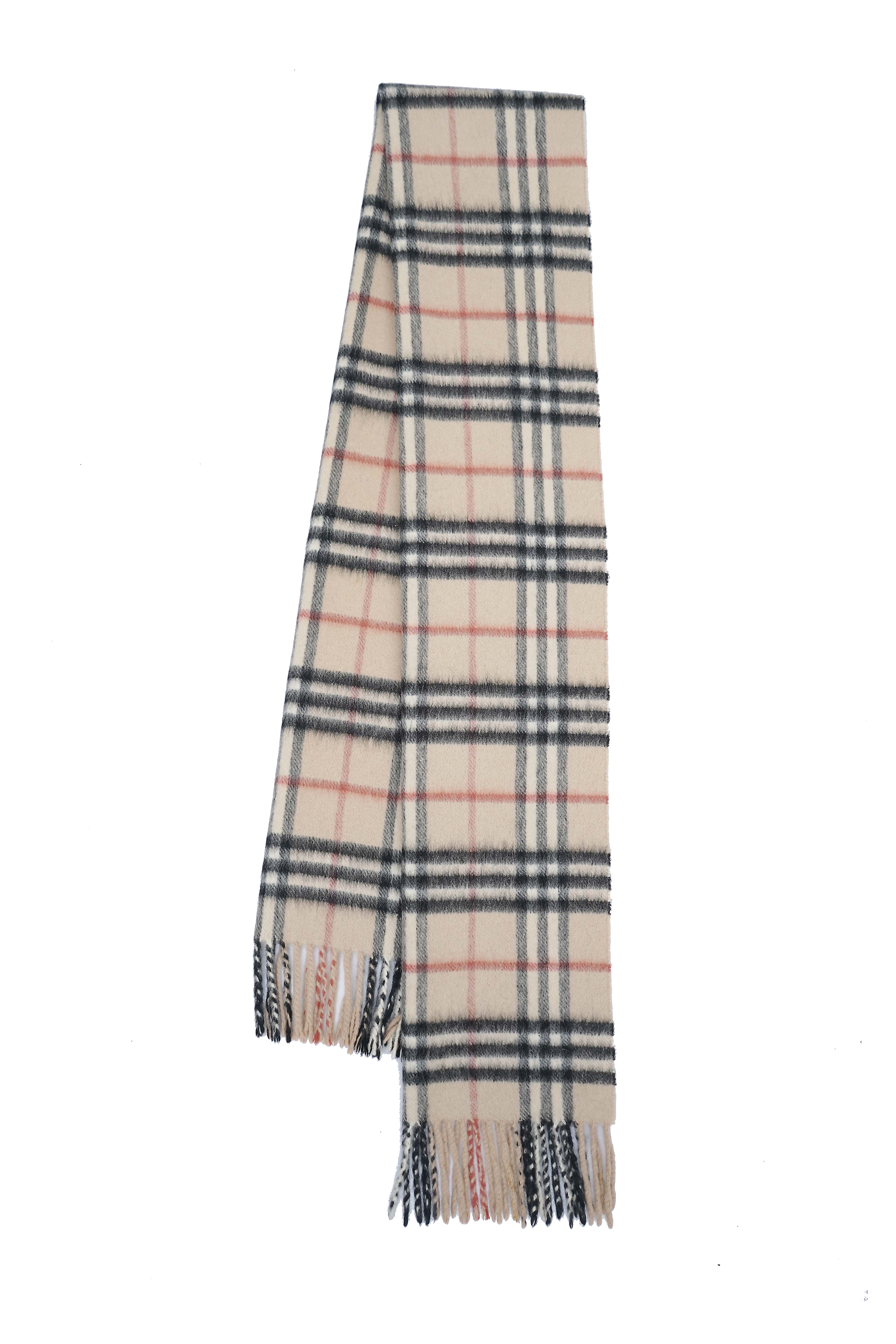 Classic Check Cashmere Beige Scarf