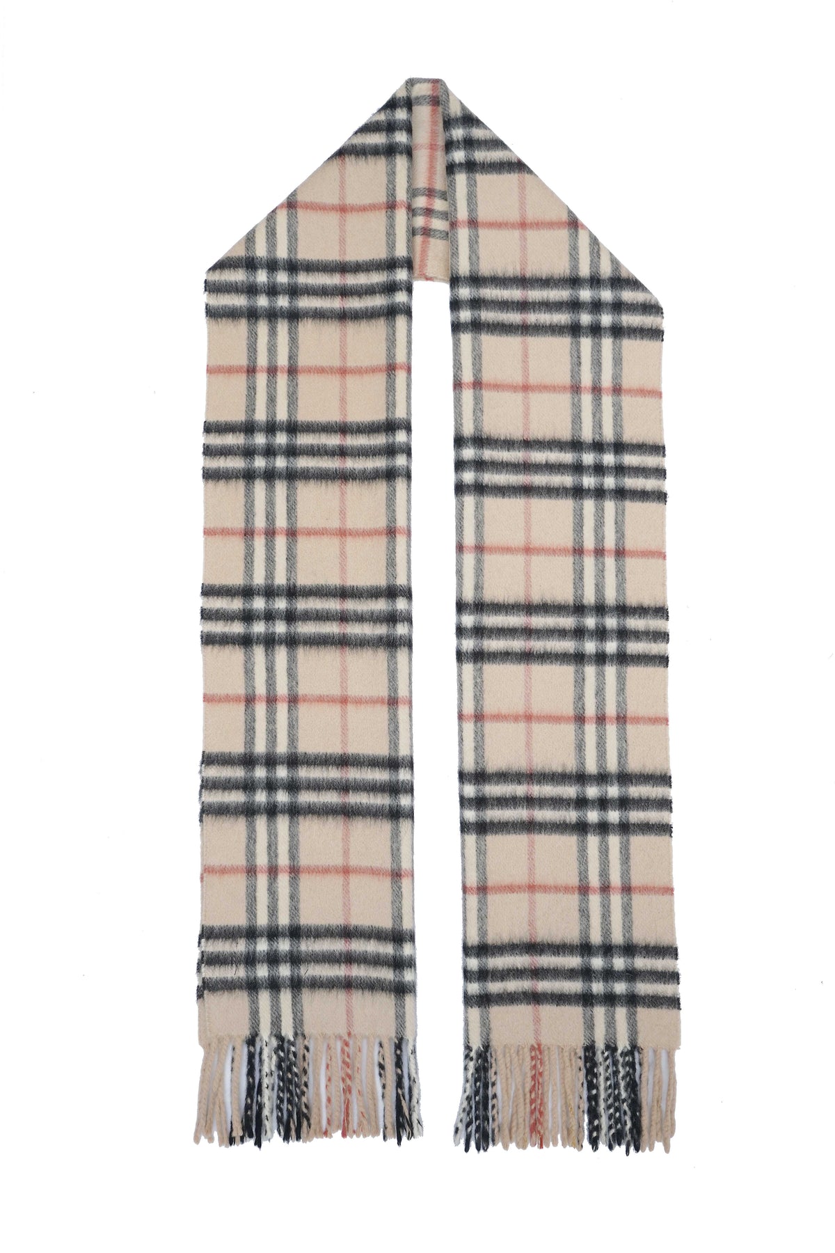 Classic Check Cashmere Beige Scarf