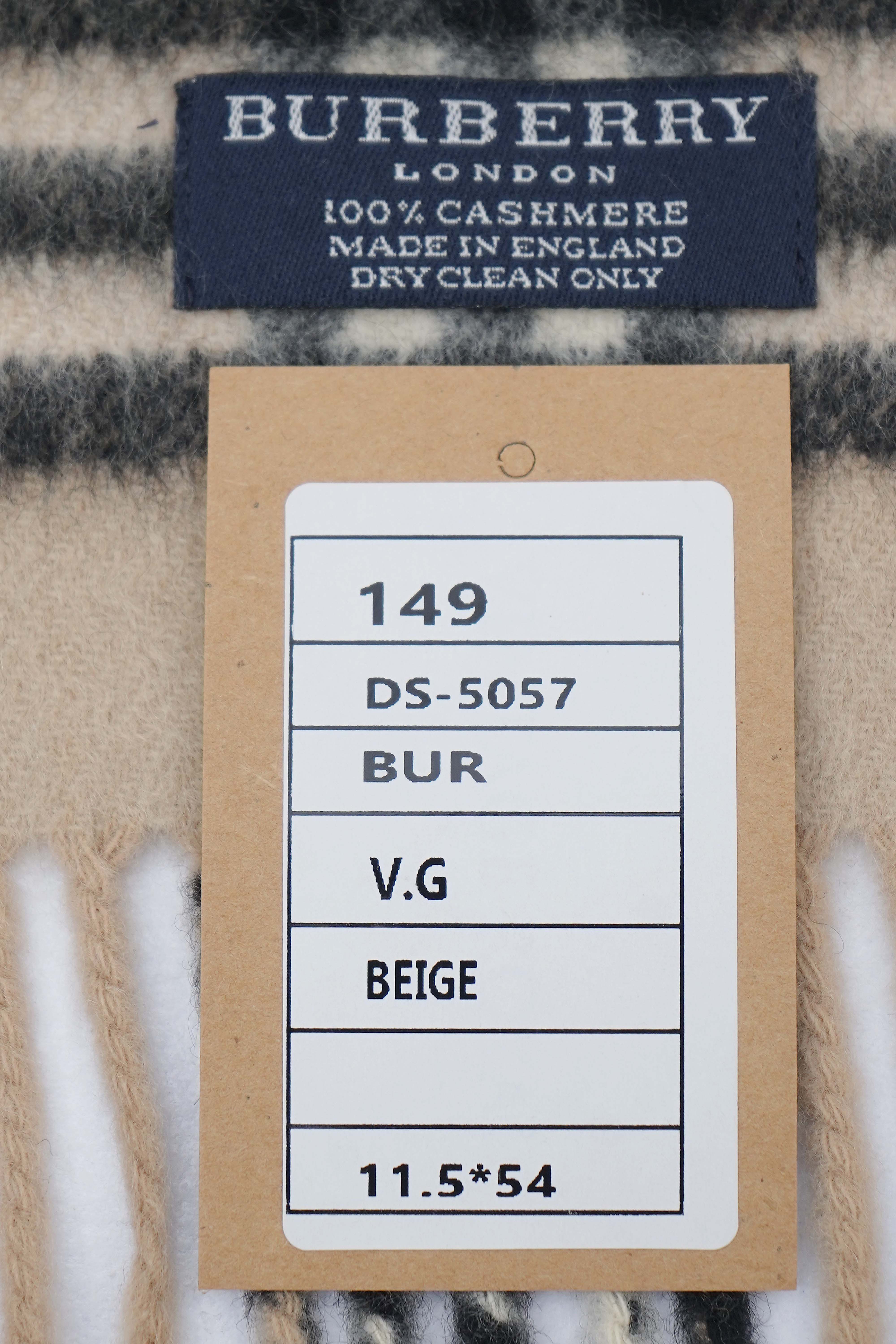 Classic Check Cashmere Beige Scarf
