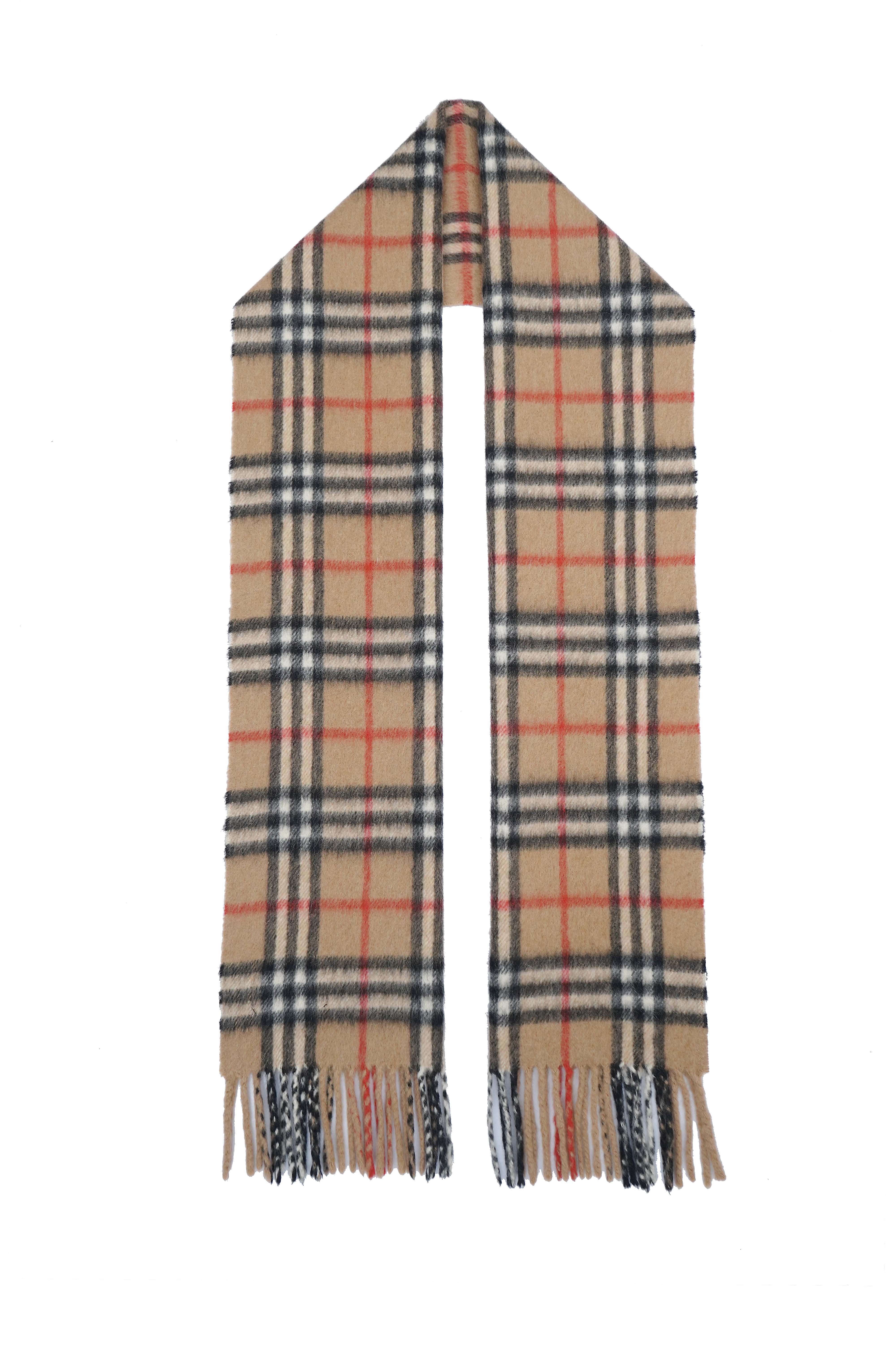 Classic Check Cashmere Beige Scarf