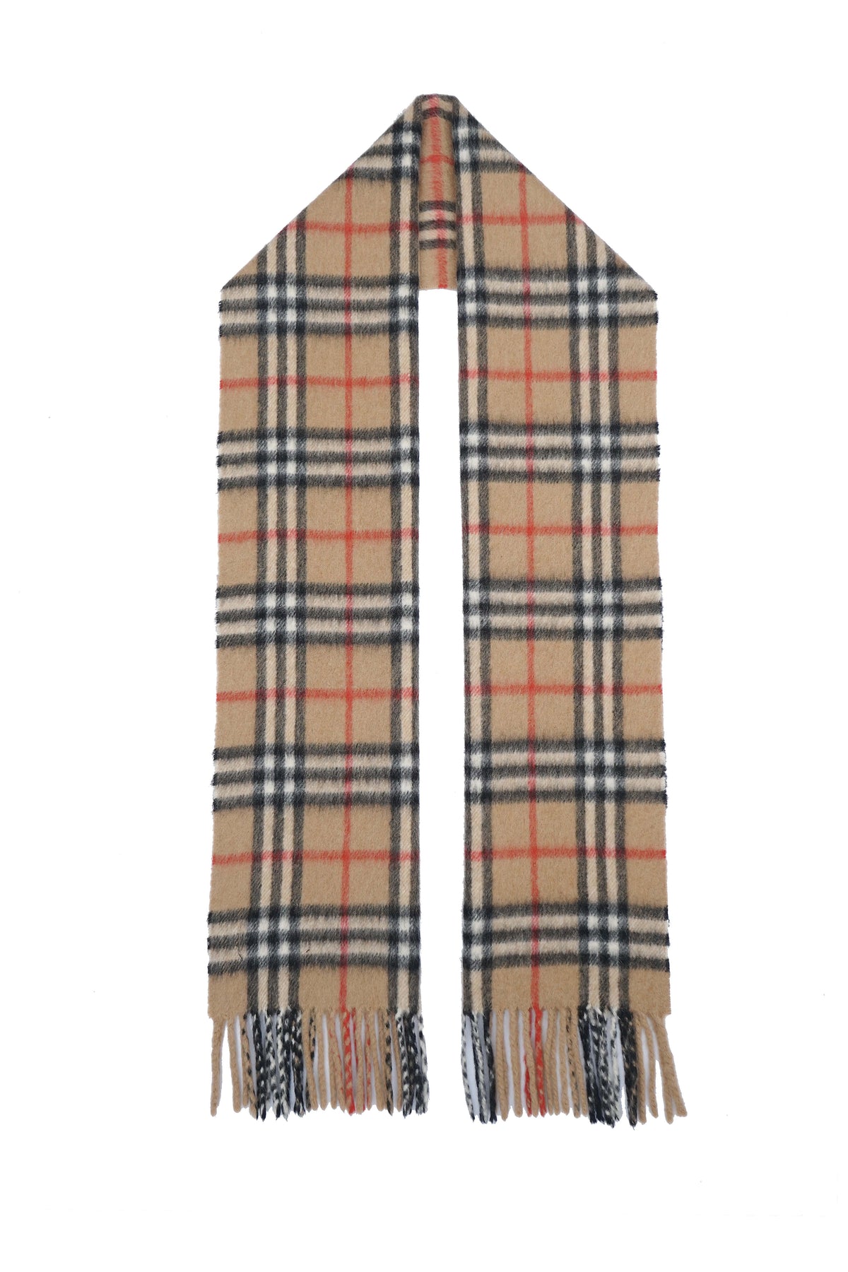 Classic Check Cashmere Beige Scarf