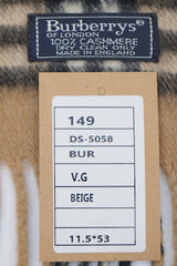 Burberry Pre-Owned Check Cashmere Beige Scarf