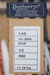 Burberry Pre-Owned Check Cashmere Beige Scarf