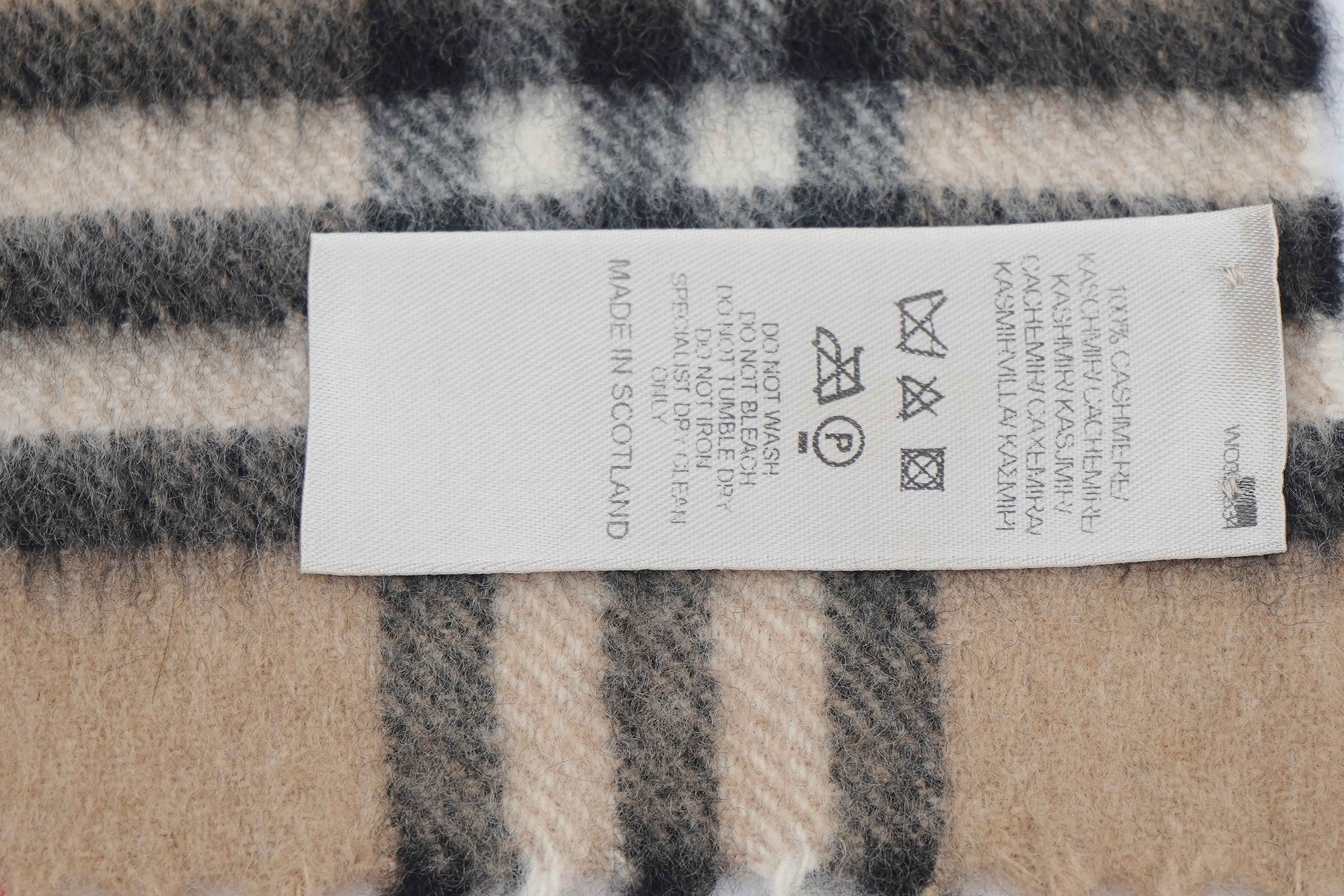 Classic Check Cashmere Beige Scarf