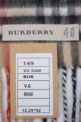 Burberry Pre-Owned Check Cashmere Beige Scarf