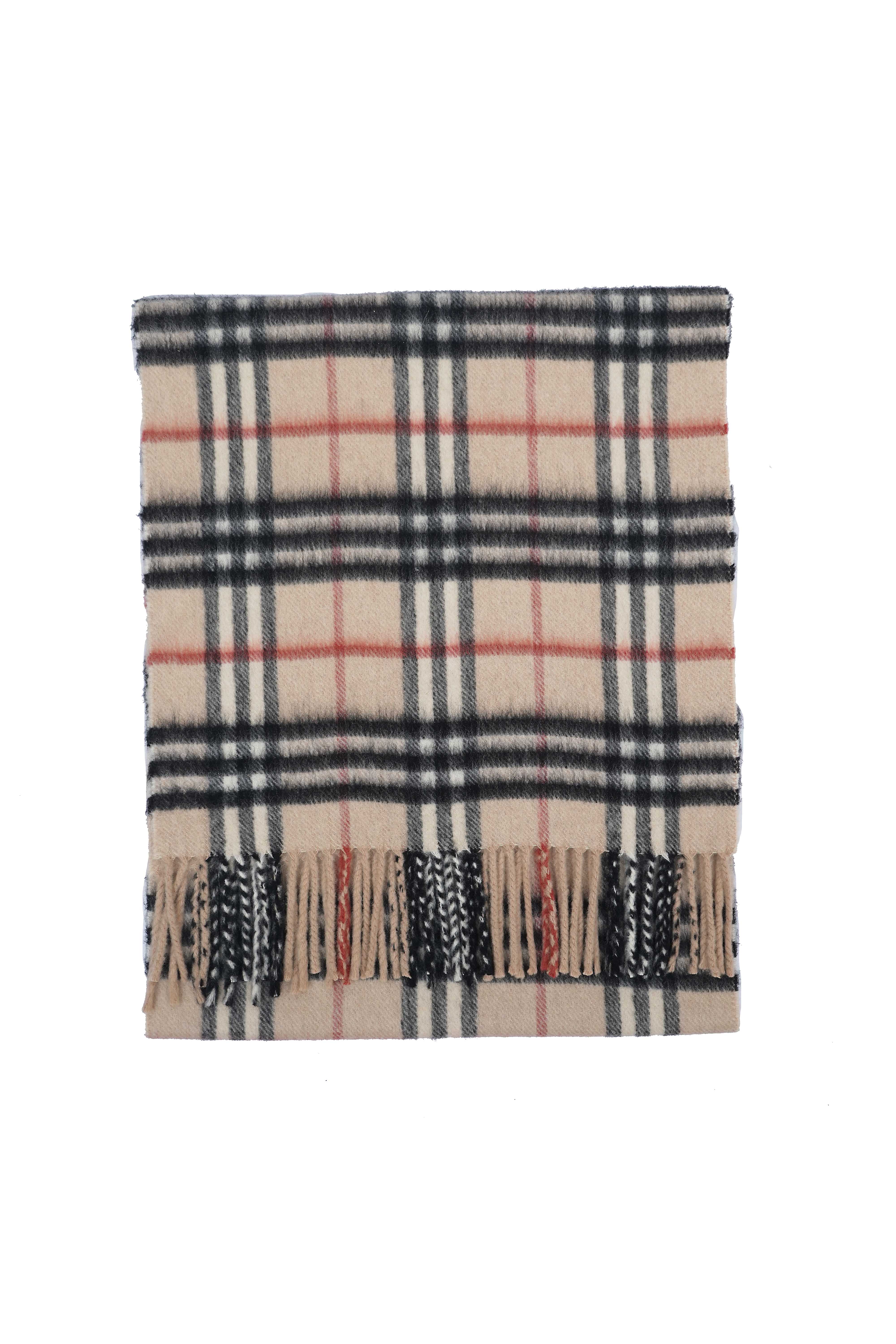 Classic Check Cashmere Beige Scarf