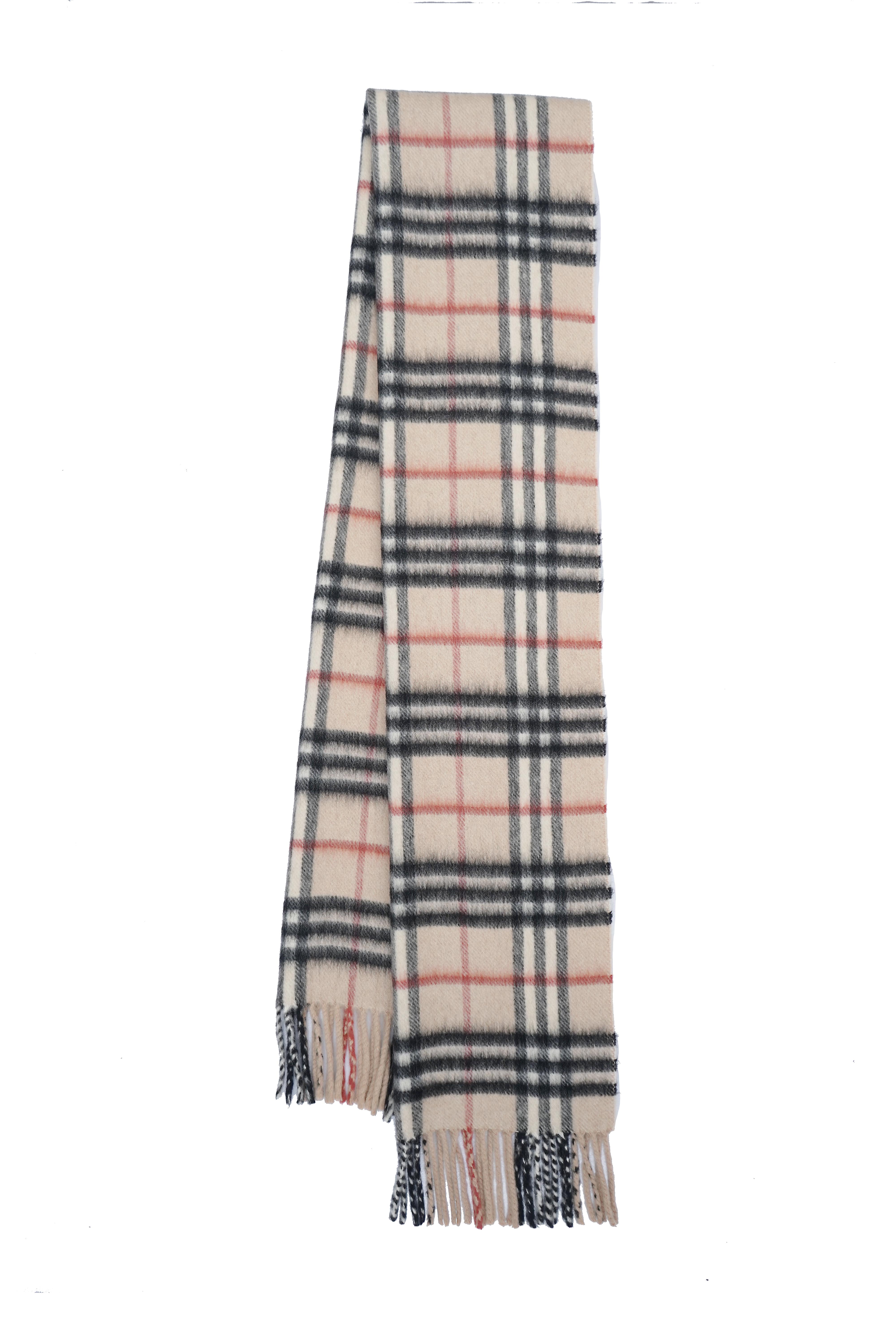 Classic Check Cashmere Beige Scarf