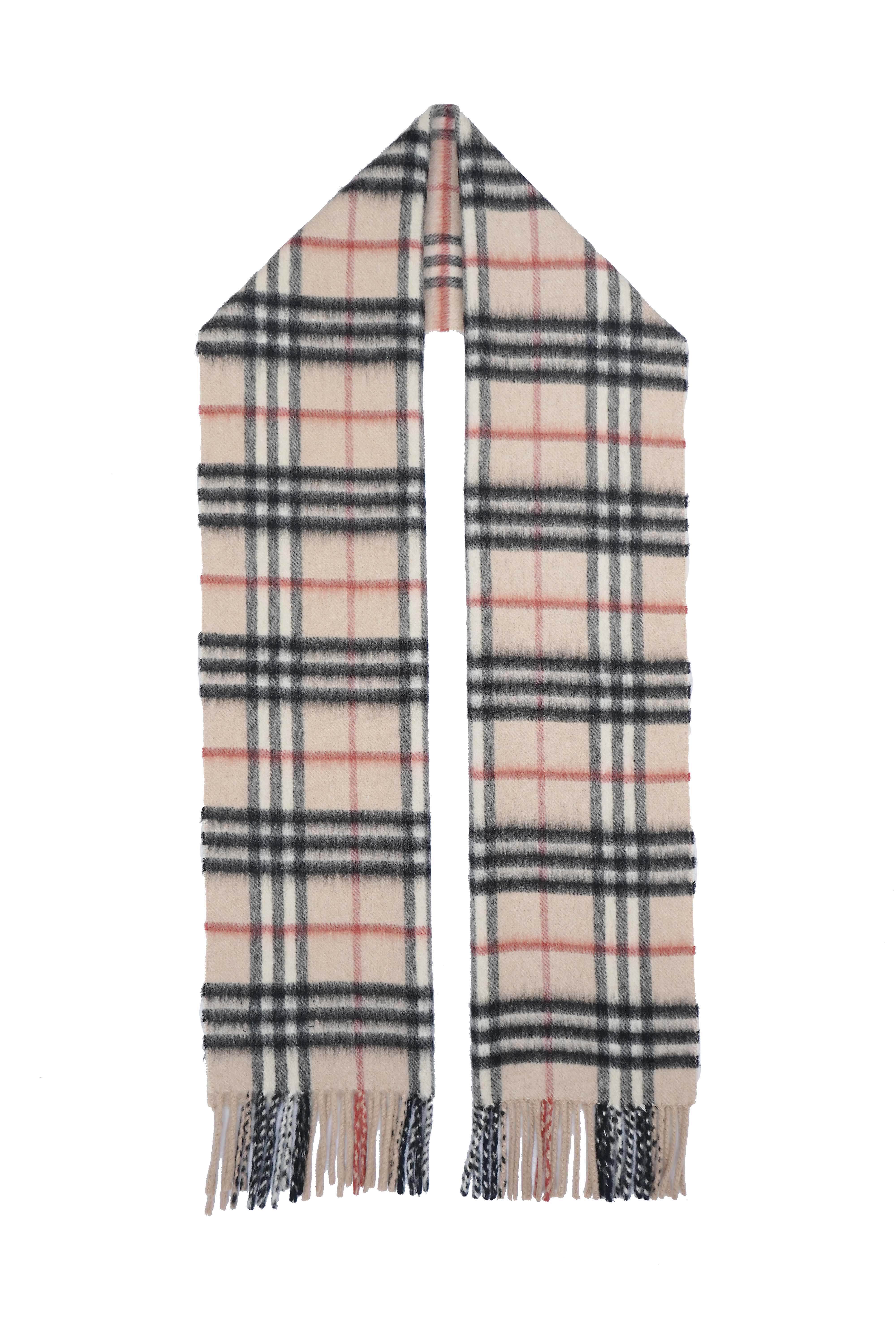 Classic Check Cashmere Beige Scarf