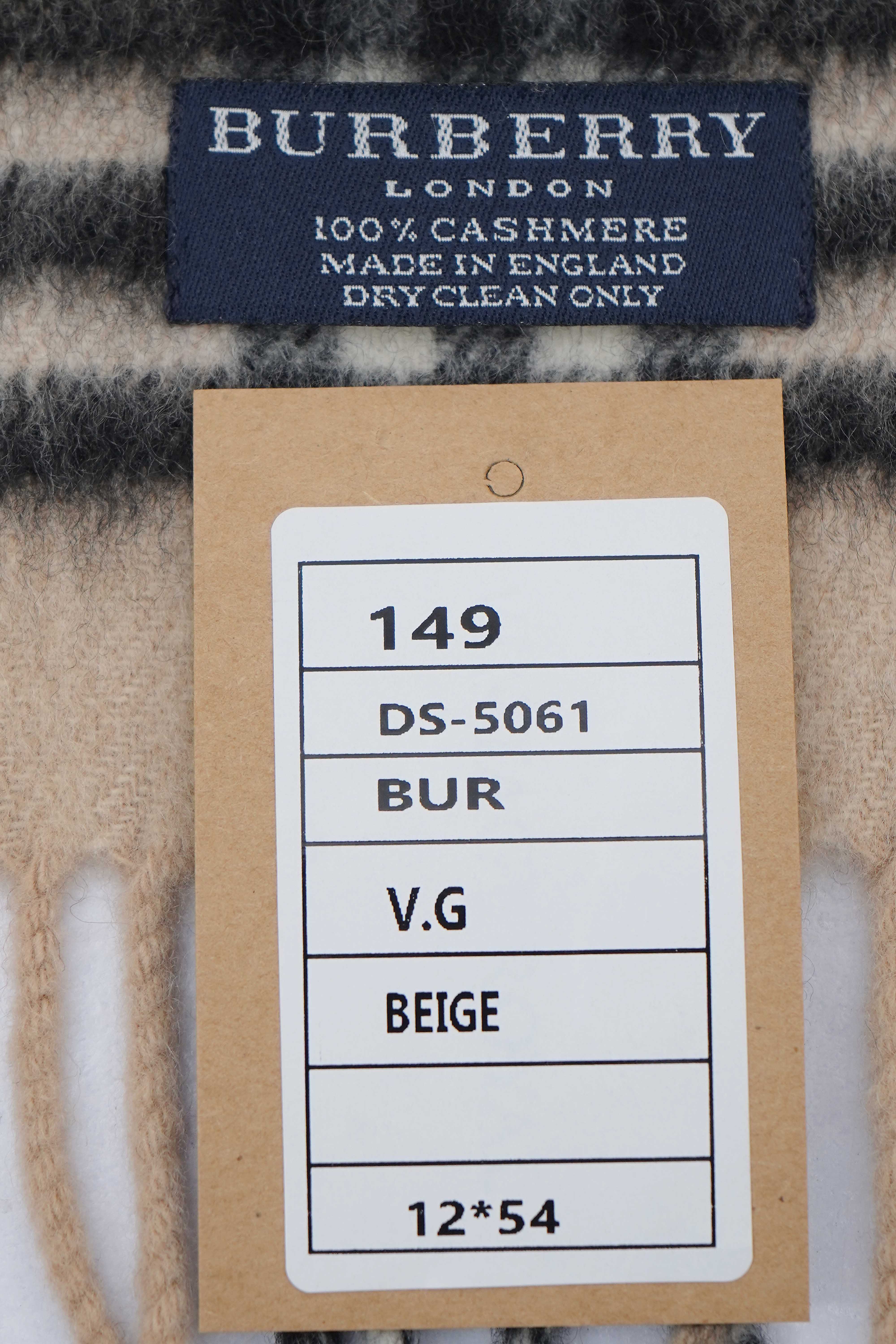 Classic Check Cashmere Beige Scarf