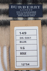 Burberry Pre-Owned Check Cashmere Beige Scarf