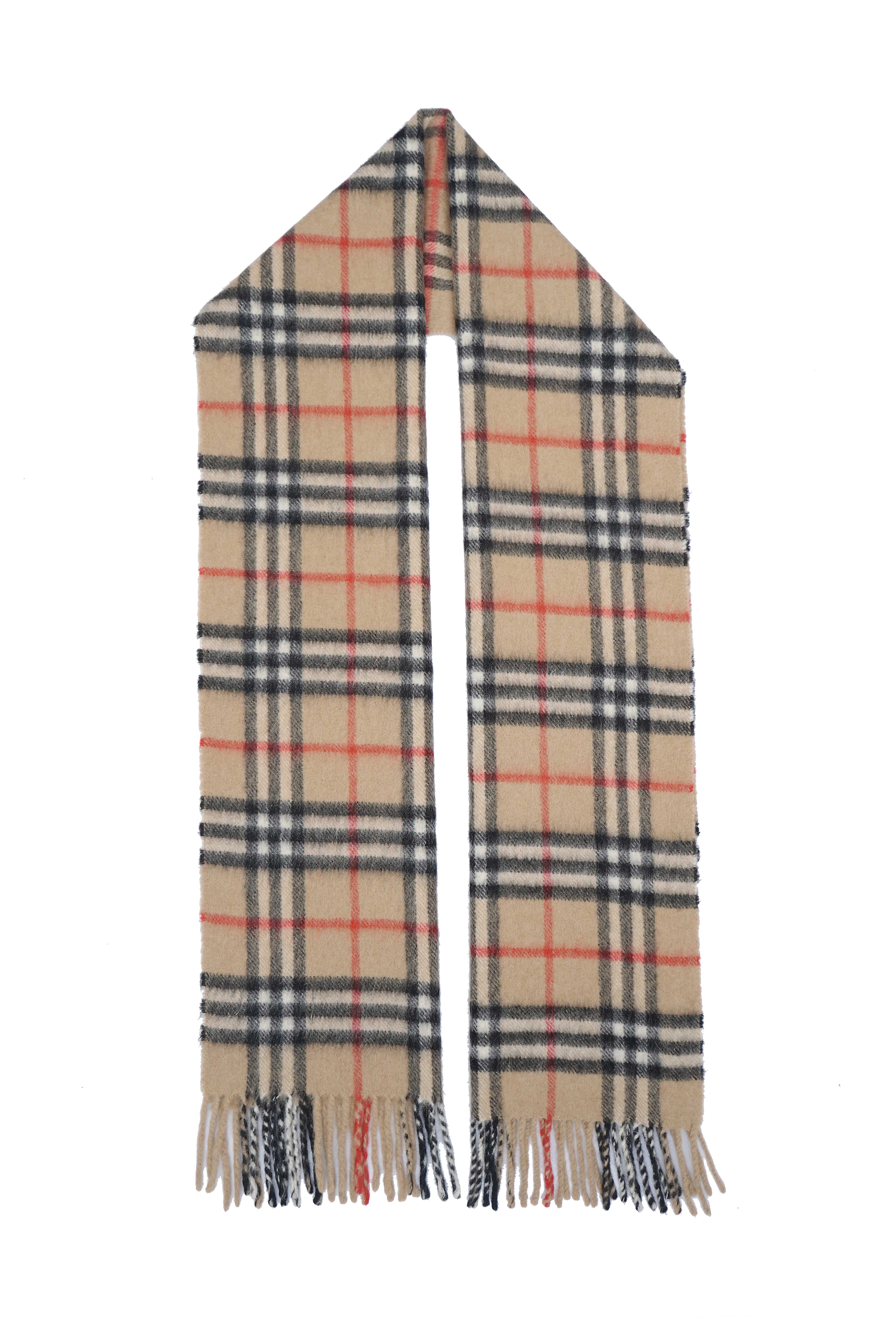 Classic Check Cashmere Beige Scarf