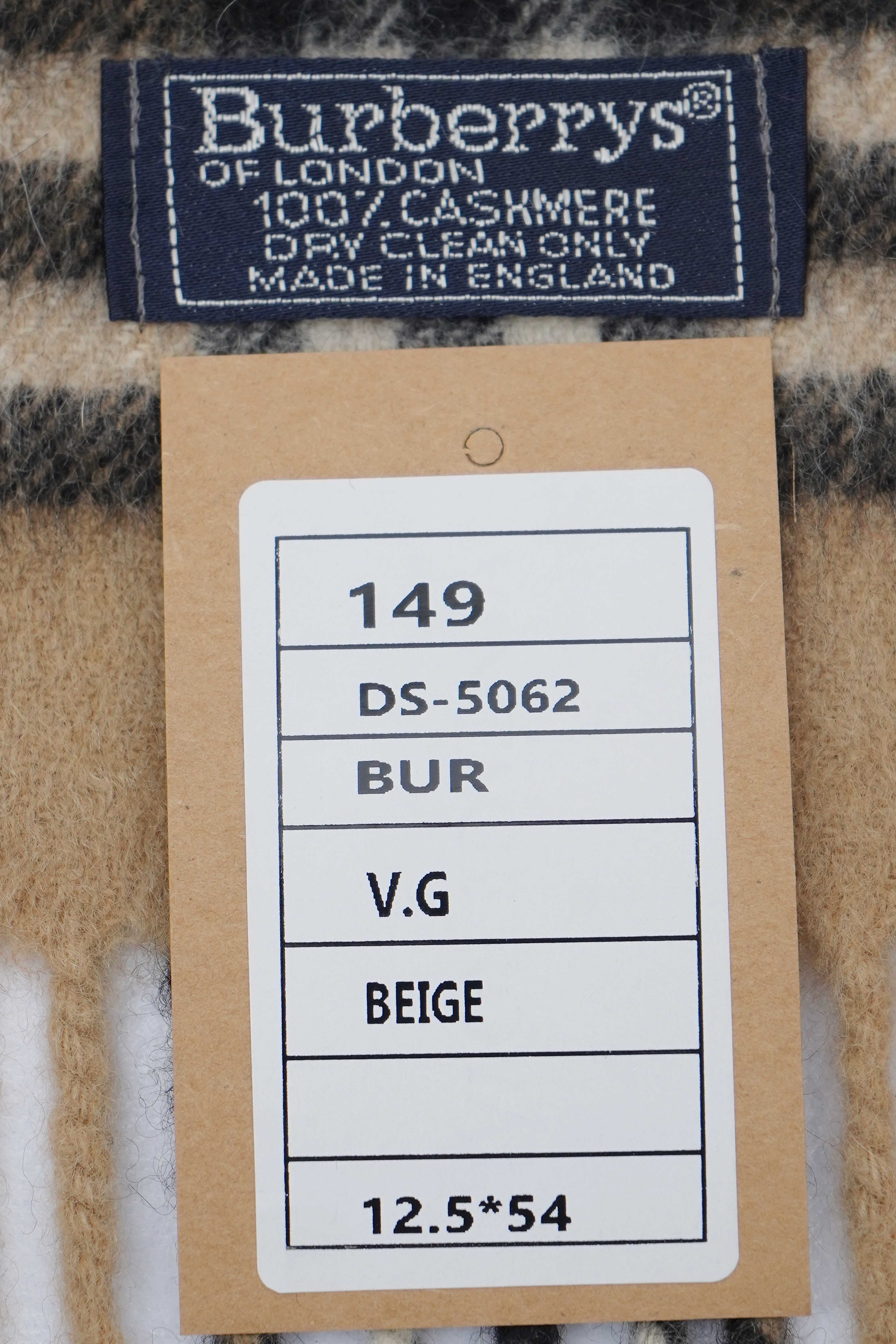 Classic Check Cashmere Beige Scarf