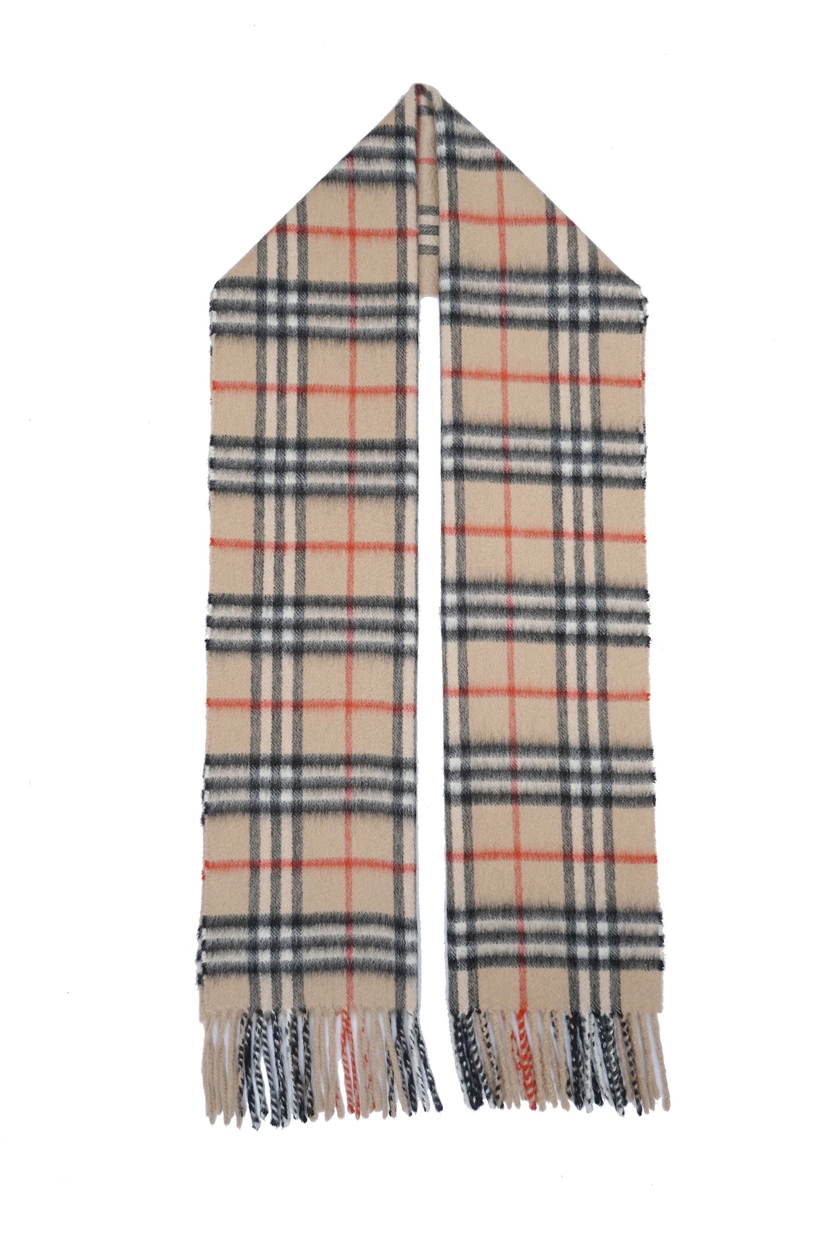 Classic Check Cashmere Beige Scarf