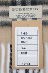 Burberry Pre-Owned Check Cashmere Beige Scarf