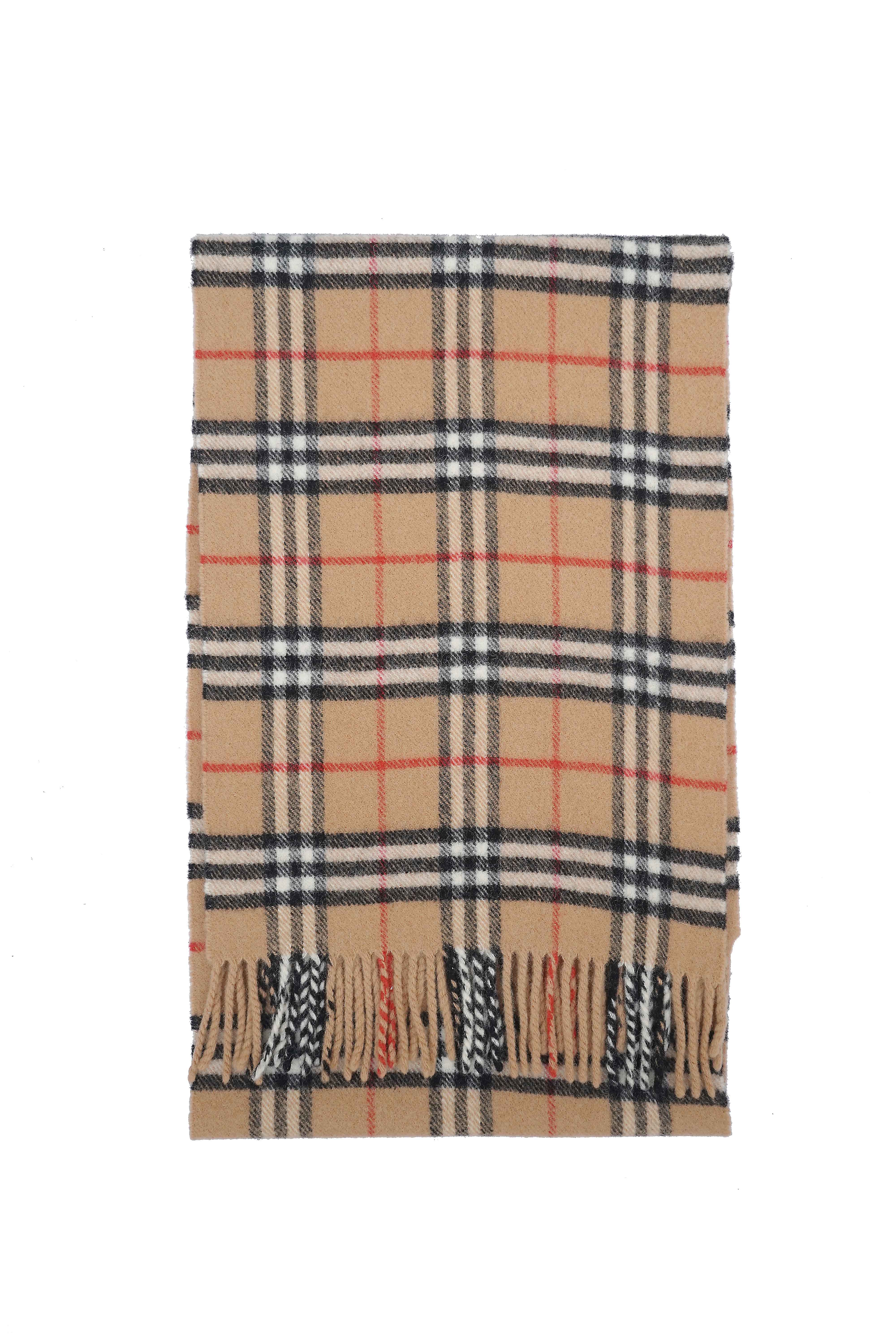 Classic Check Lambswool Beige Scarf