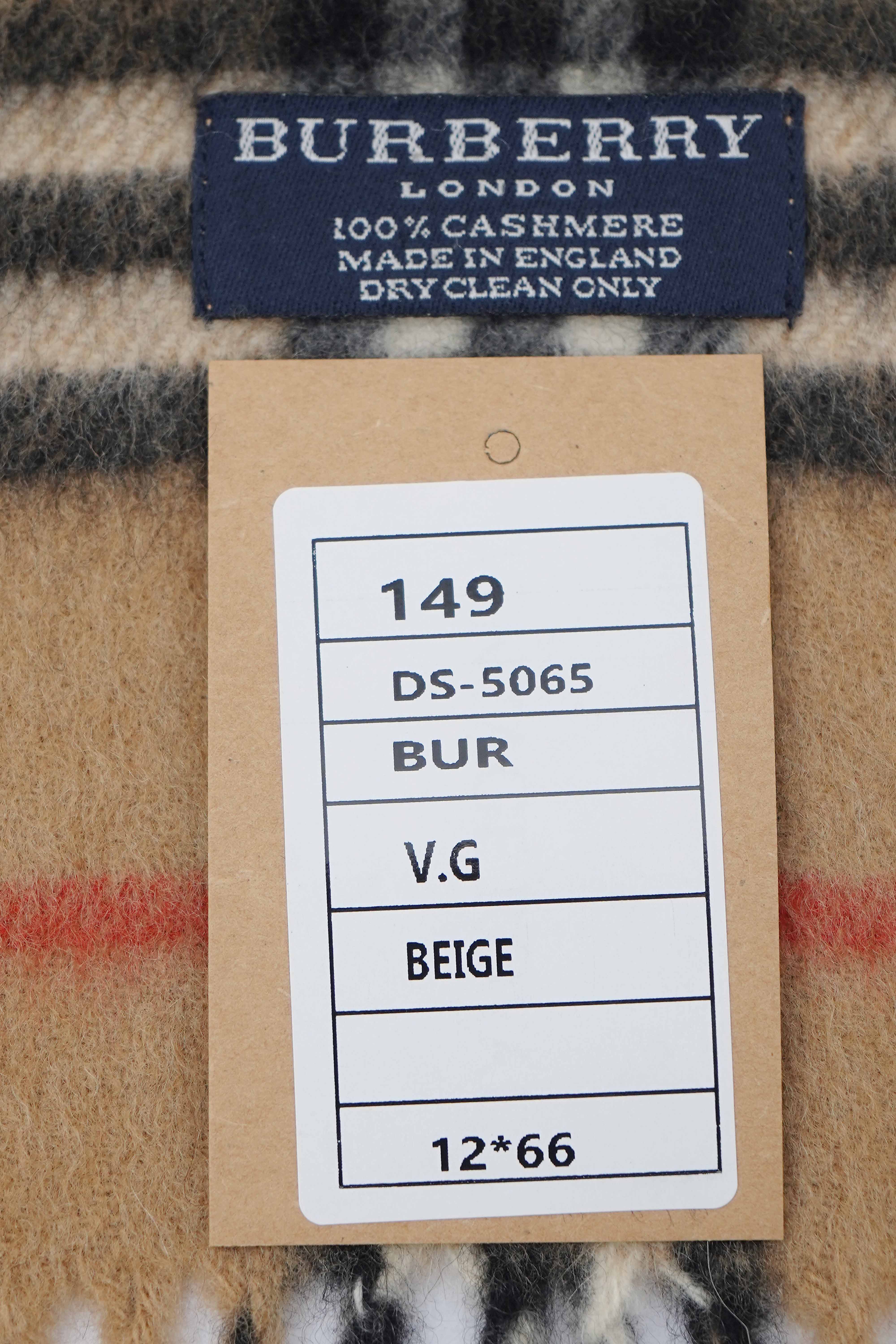 Classic Check Cashmere Beige Scarf