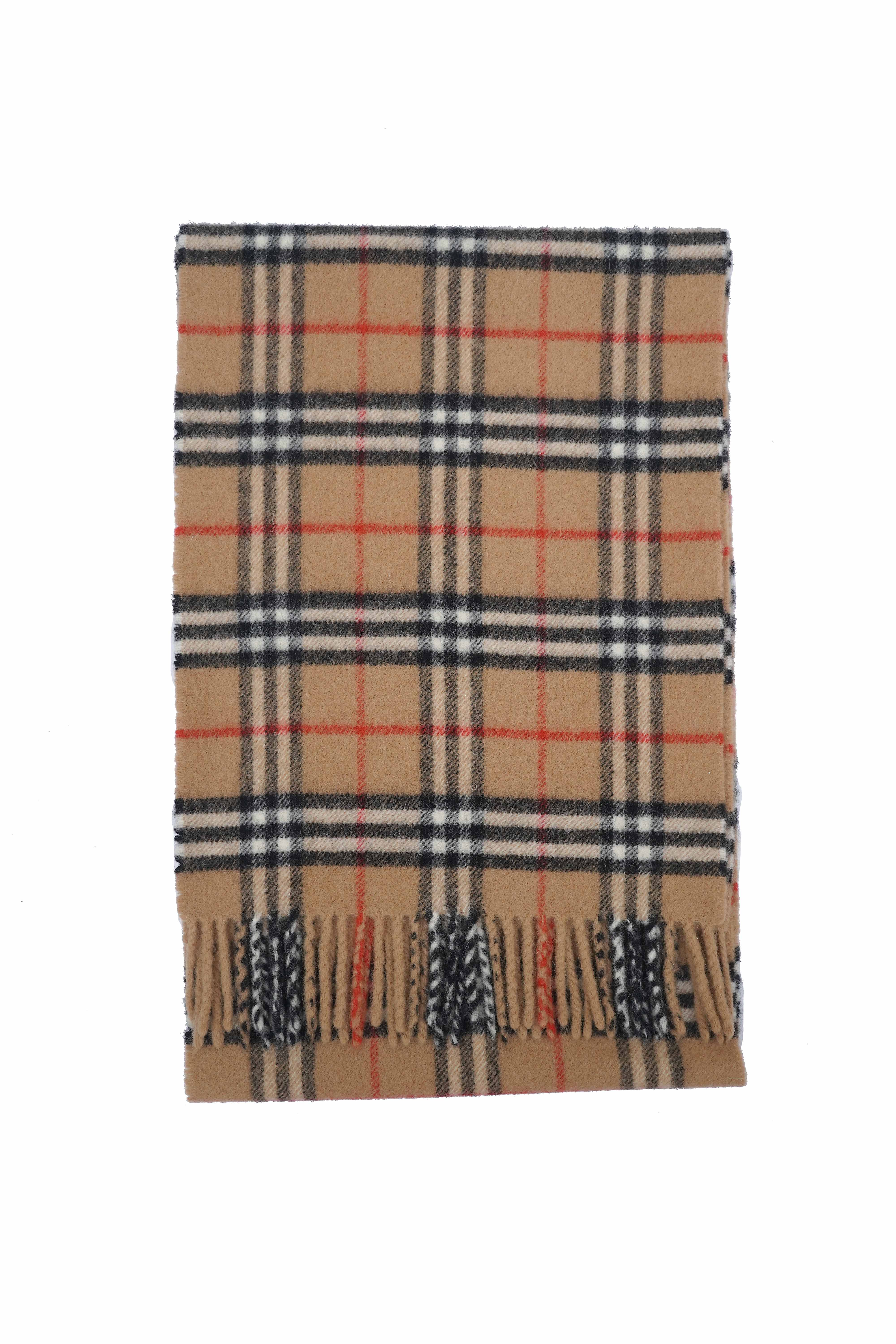 Classic Check Lambswool Beige Scarf