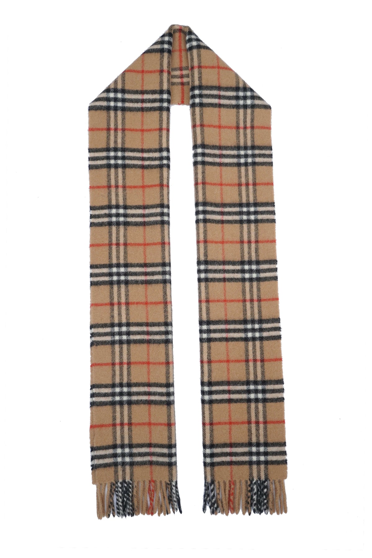 Classic Check Lambswool Beige Scarf