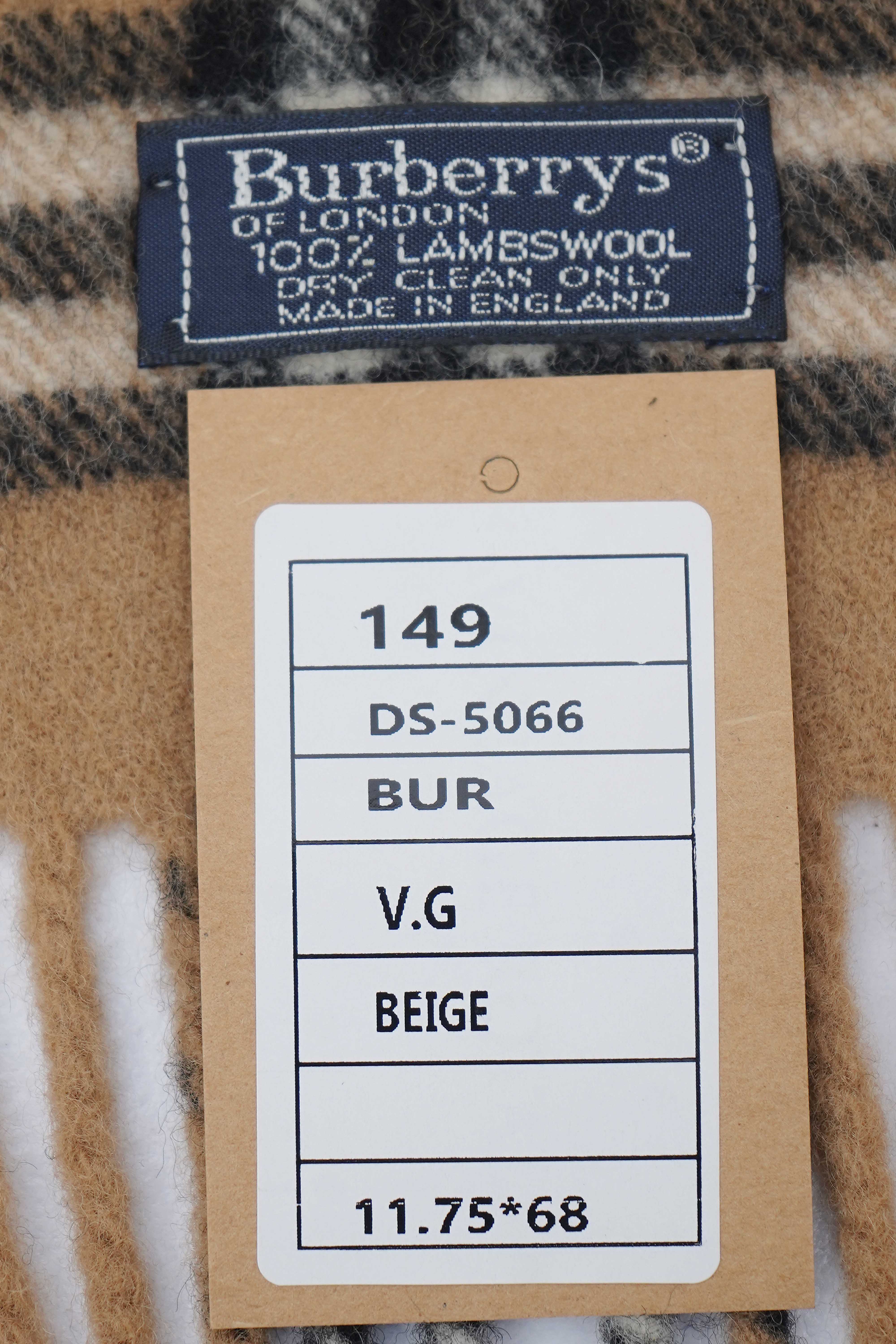 Classic Check Lambswool Beige Scarf